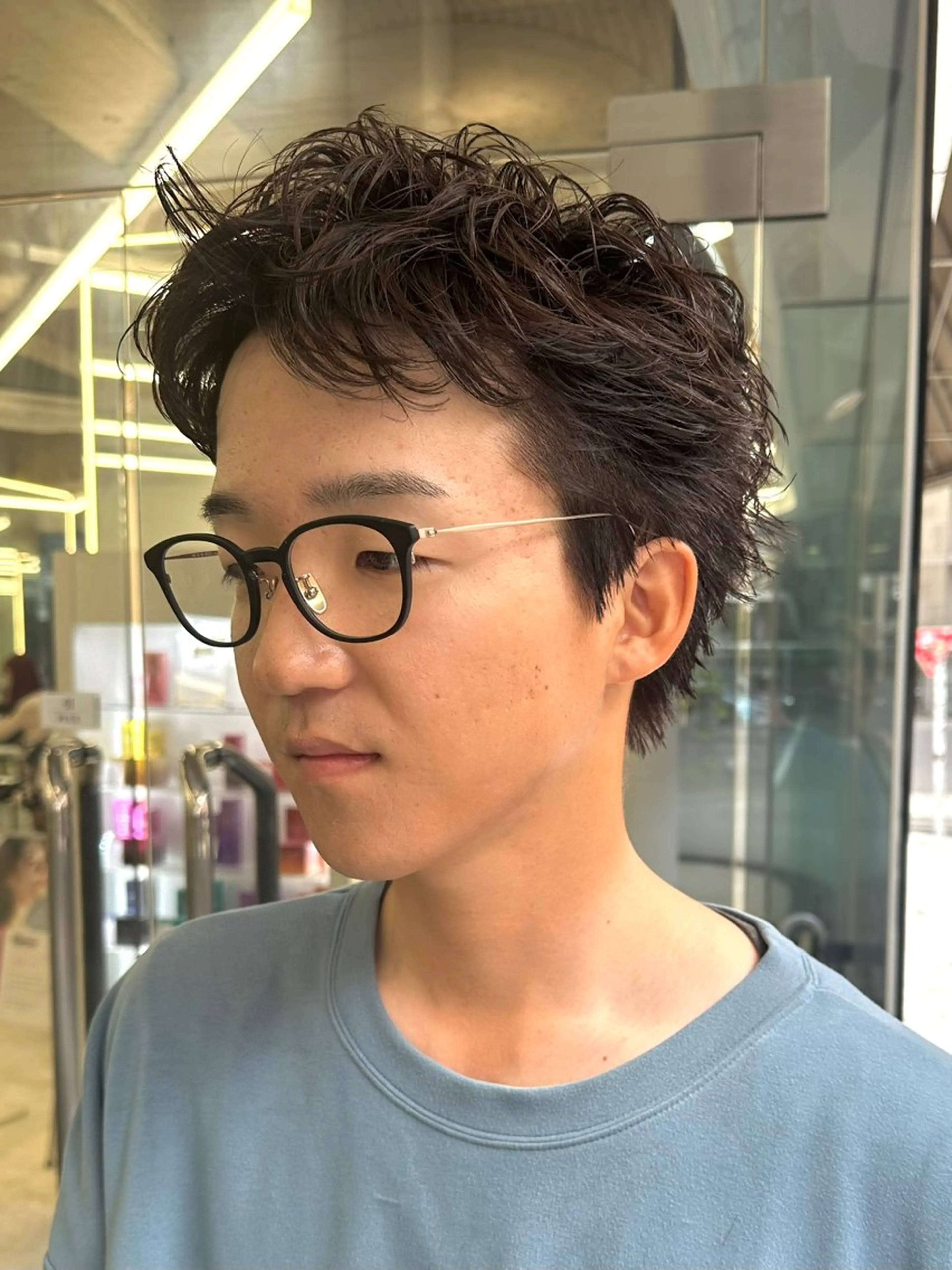 ショート カラー パーマ メンズ Vir by browのヘアスタイル