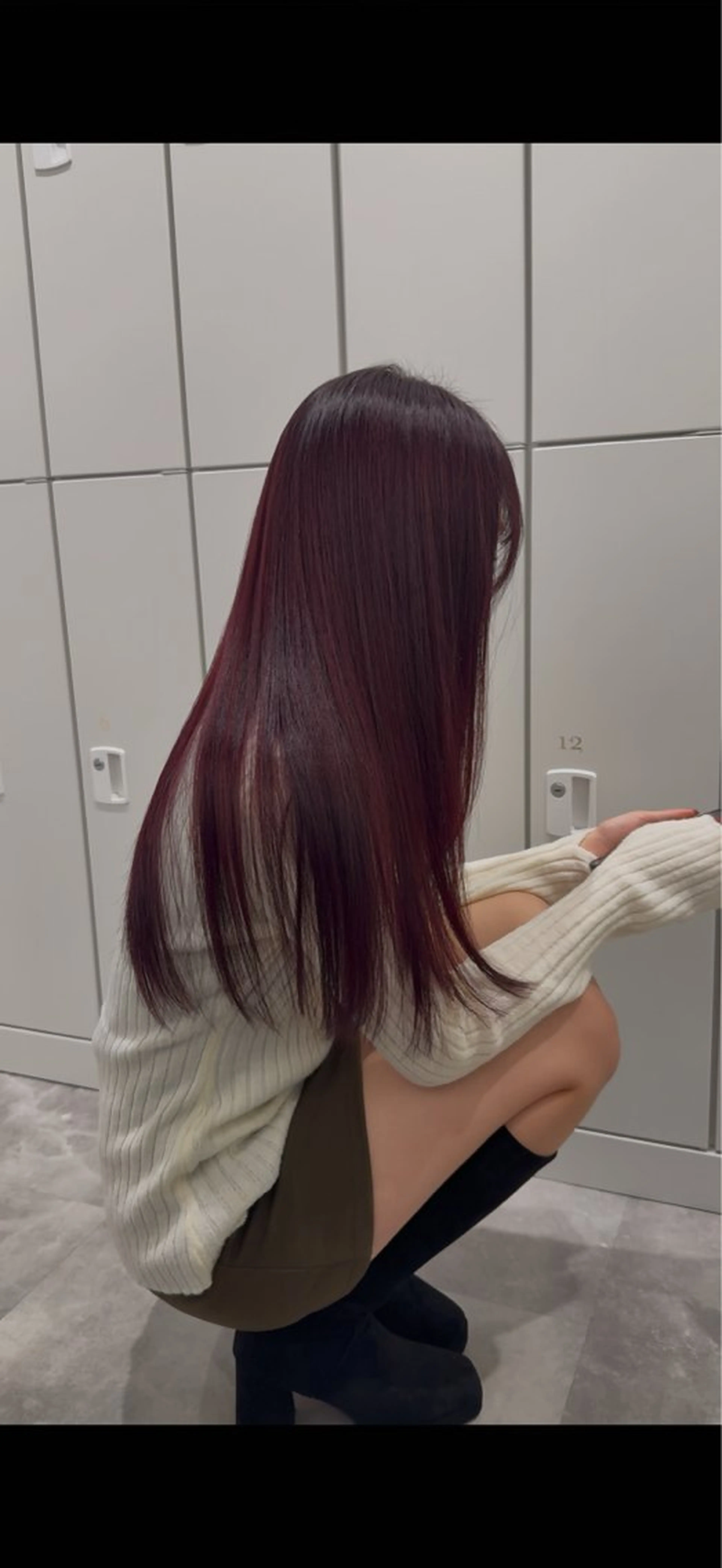 ロング カラー ボルドーカラー ヘアカラー トリートメント 🍒暖色🍒ブリーチ なしカラー/たくみ。のヘアスタイル