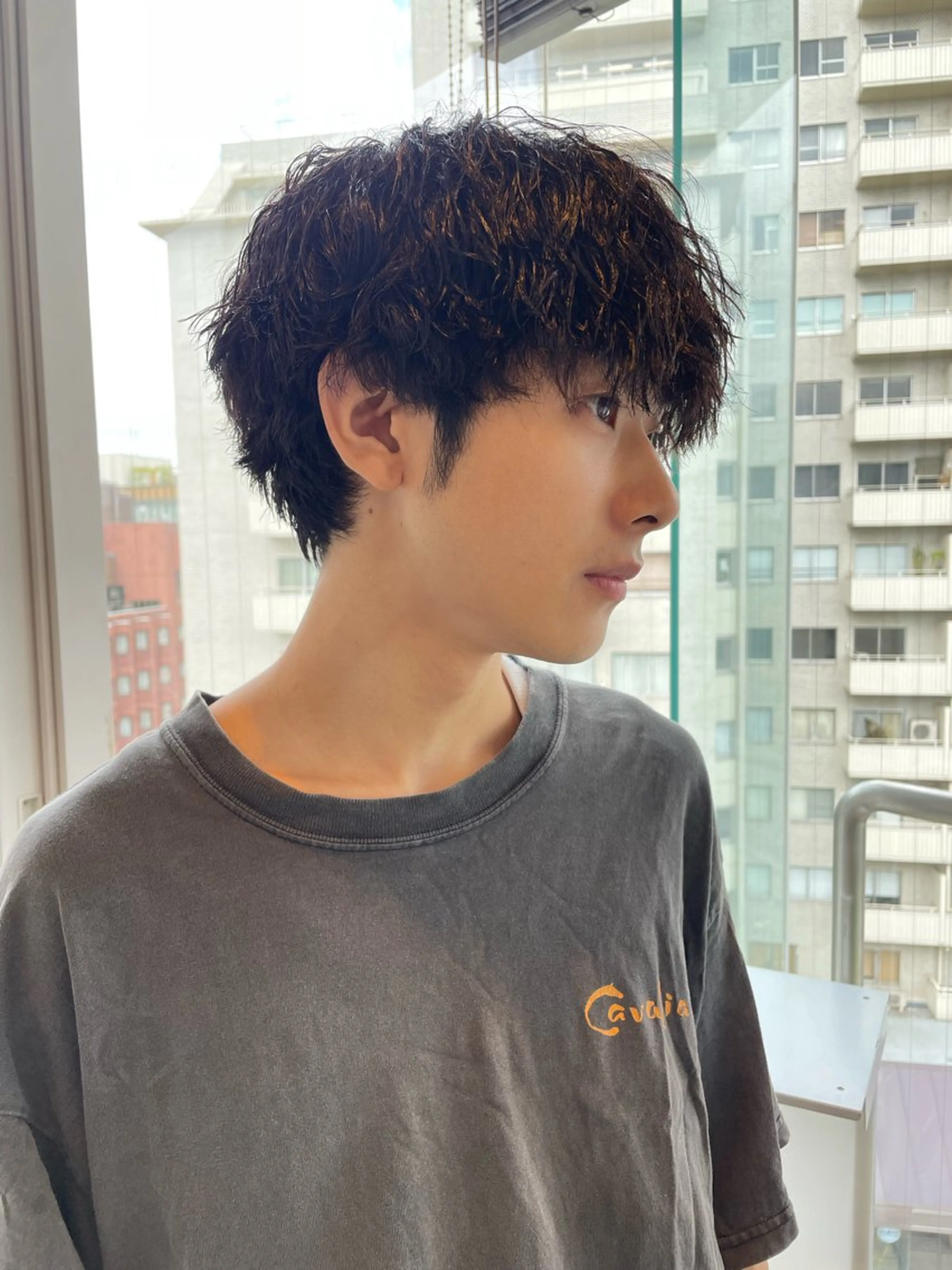 パーマ メンズ 韓国ヘア/wカラー レイヤー/RIN🎀のヘアスタイル