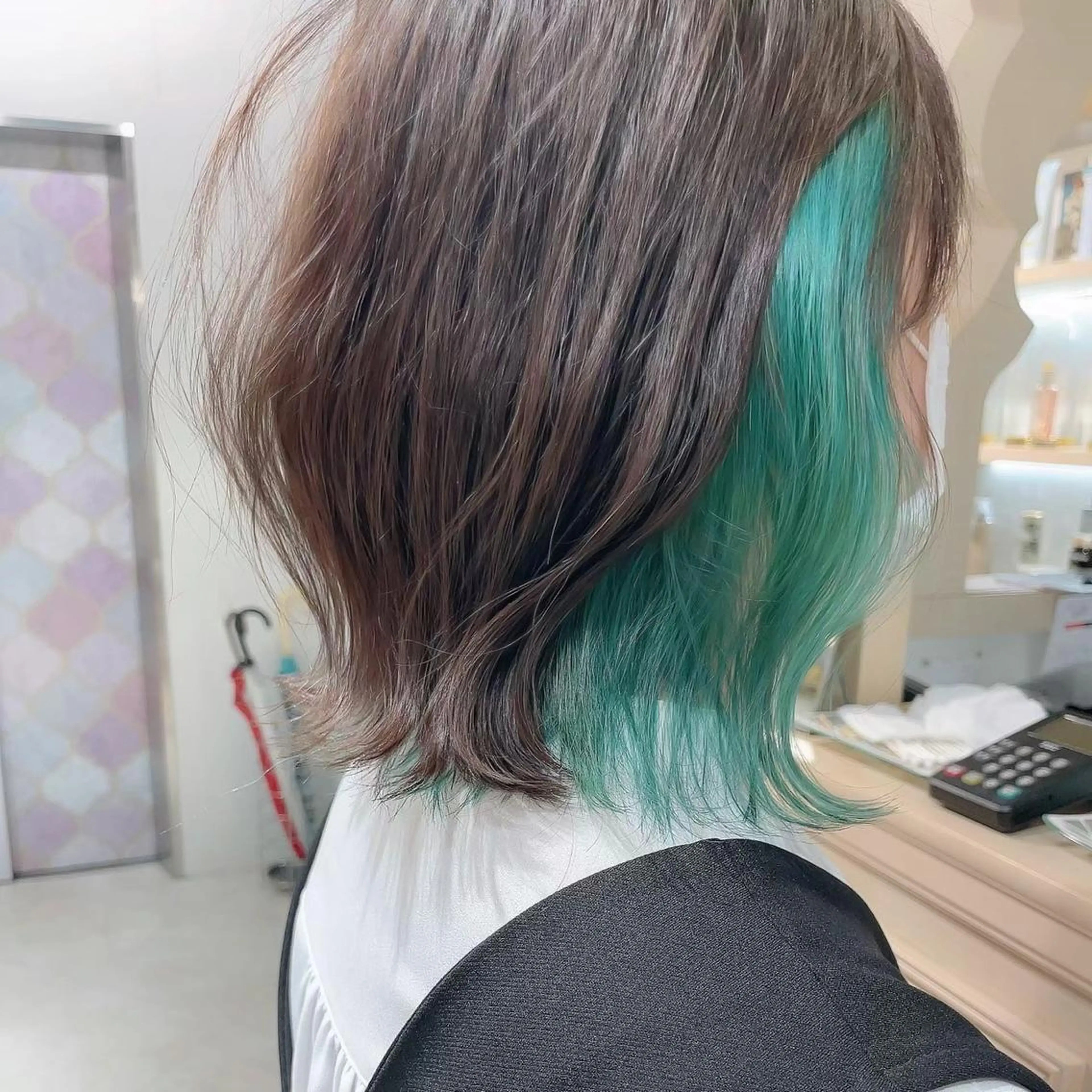 ミディアム カラー ブリーチなし 透明感カラー/艶髪のヘアスタイル