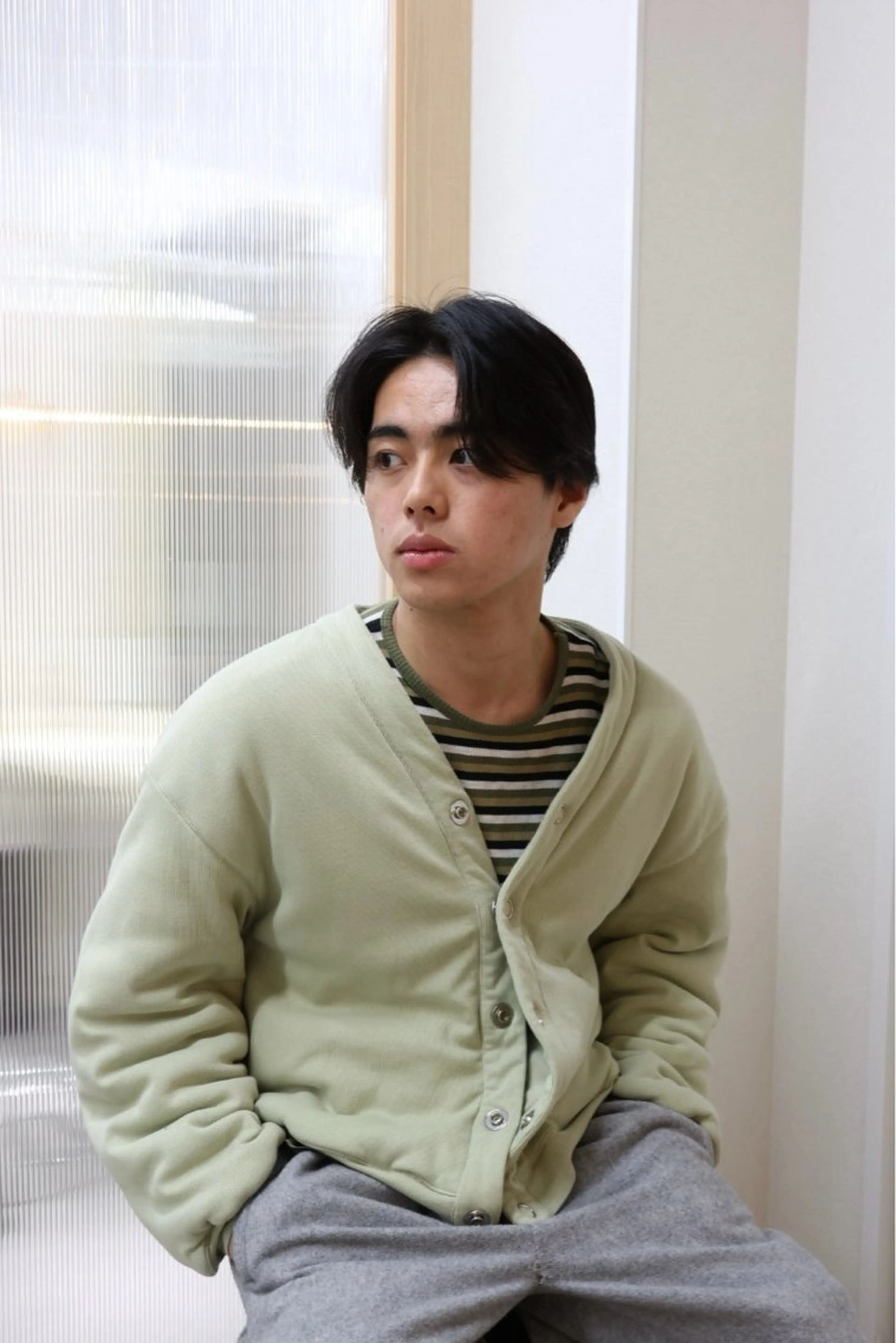 メンズ センターパート 石田樹生/ メンズカットのヘアスタイル