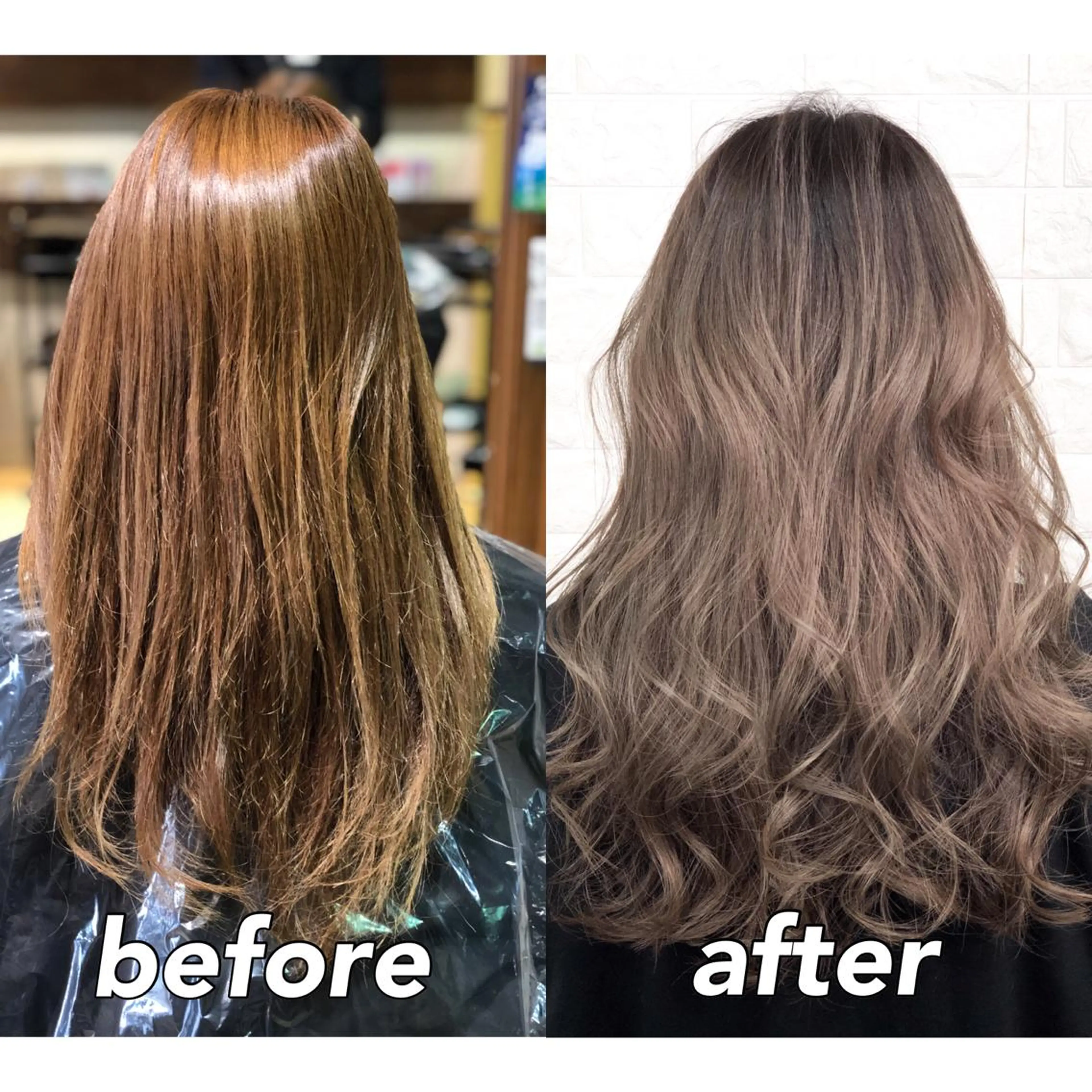 セミロング カラー ブリーチ 透明感カラー グレージュ ブリーチなしカラー カット ヘアカラー トリートメント 髪質改善特化KIZU /艶髪研究（京都）のヘアスタイル