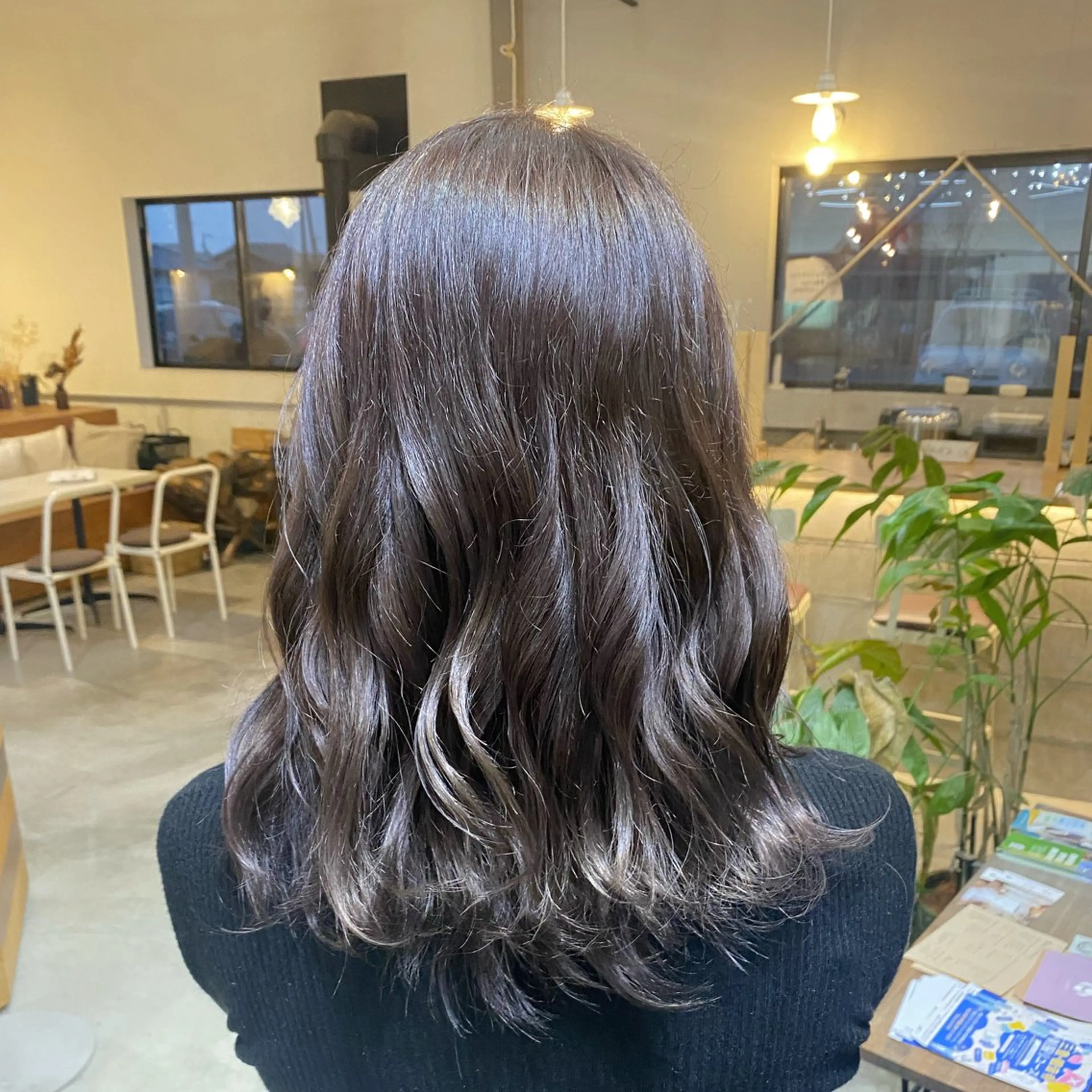 セミロング カラー ブリーチ 透明感カラー グラデーションカラー パープルカラー シルバー カット ヘアカラー 大西 未来のヘアスタイル