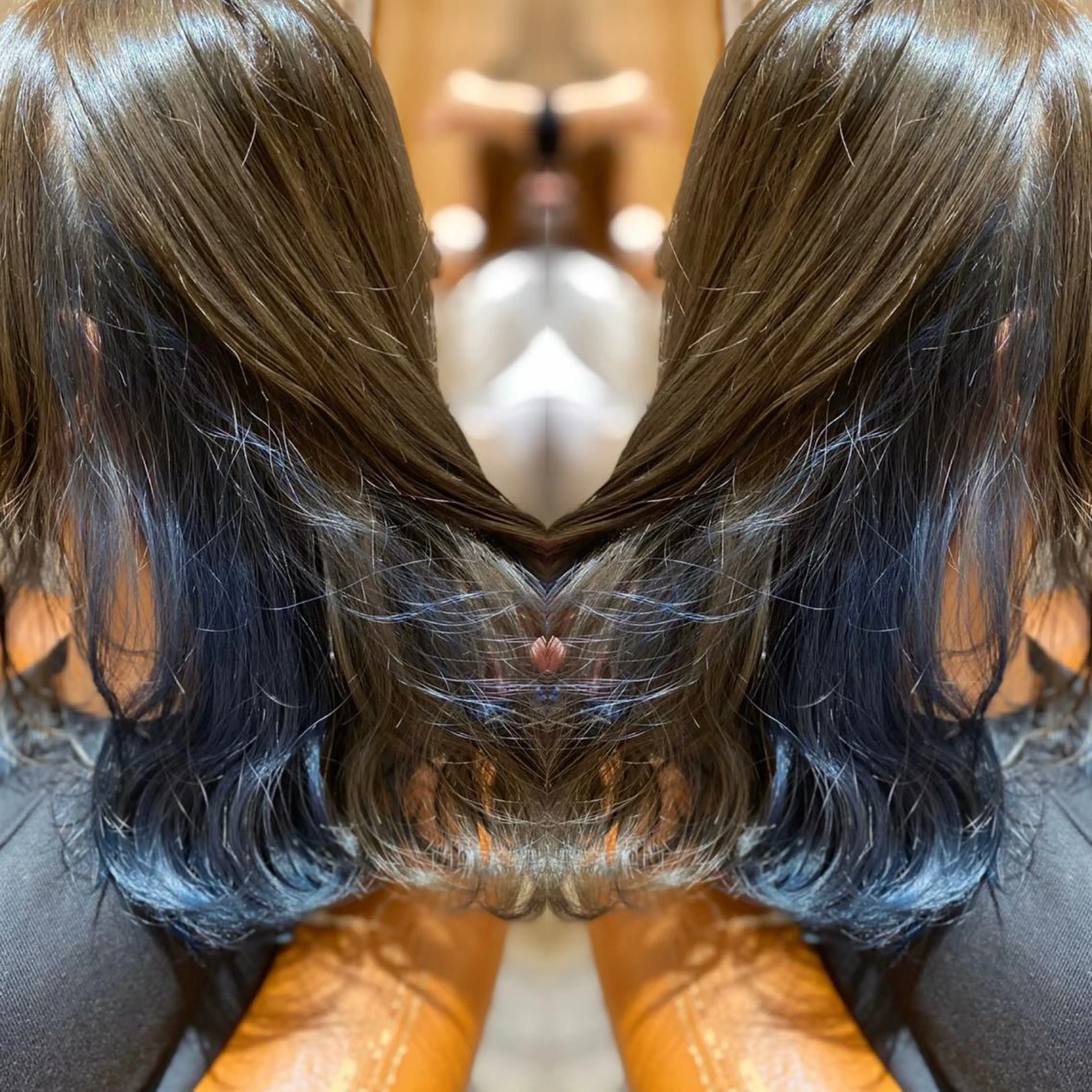 ミディアム カラー ブルーカラー 韓国🇰🇷 ✂︎hair 内田愛のヘアスタイル
