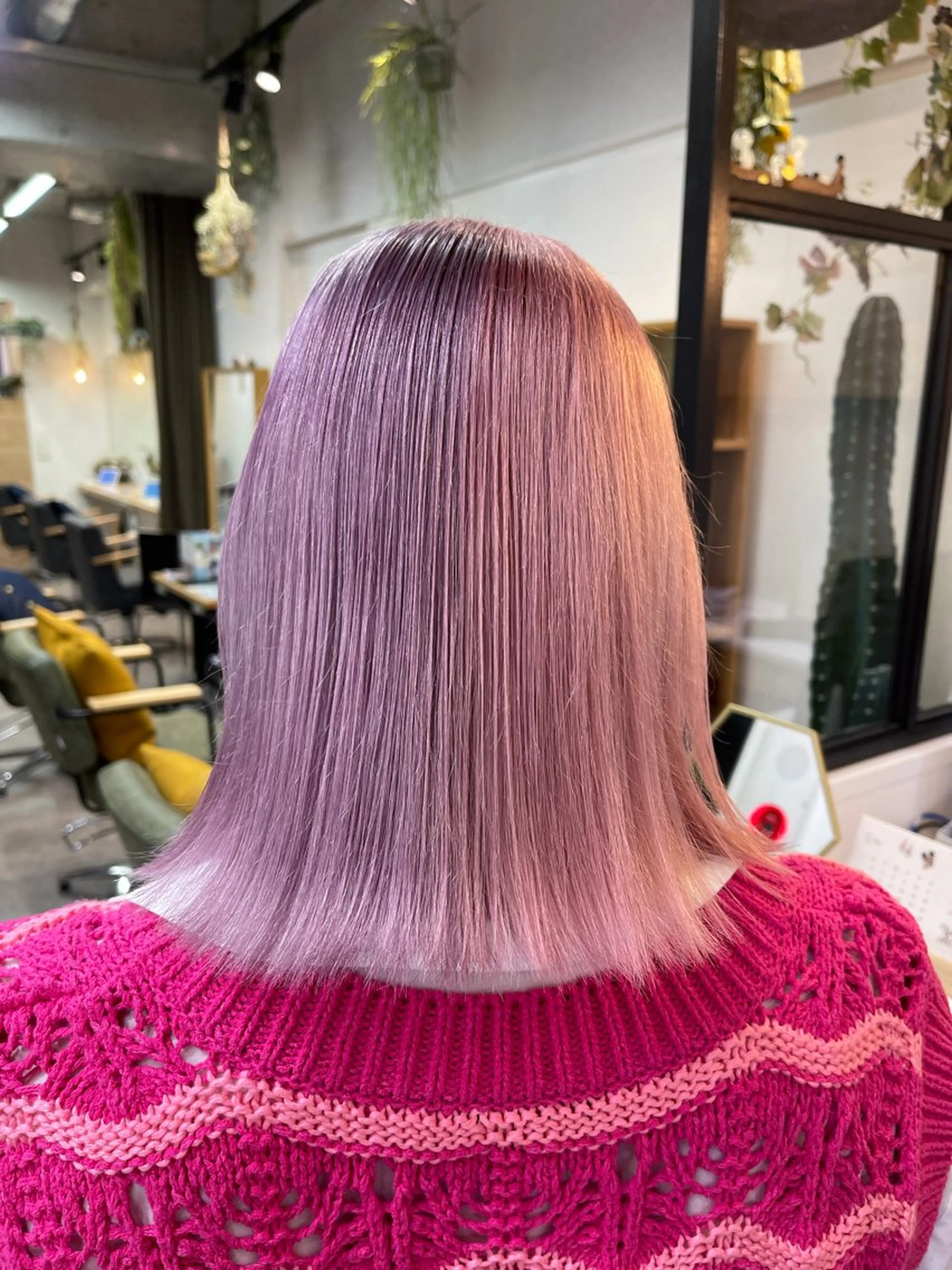 ミディアム カラー ピンクカラー ホワイトピンク ブリーチ✨/似合わせ カラー🎀/Yuzuのヘアスタイル