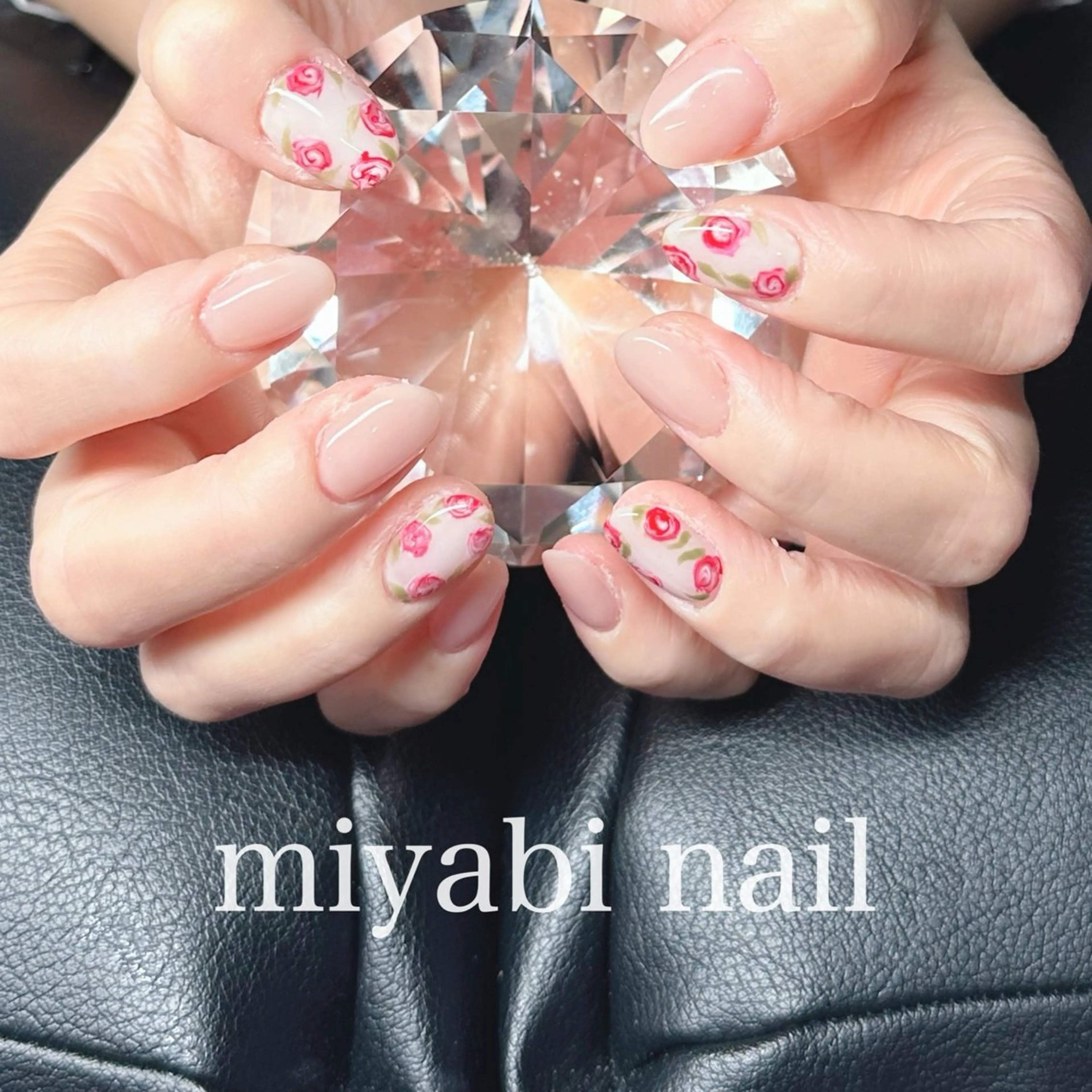 ネイル アートネイル 持ち込み ピンク 春ネイル ハンドネイル miyabi nail 桂川駅近くのネイルデザイン