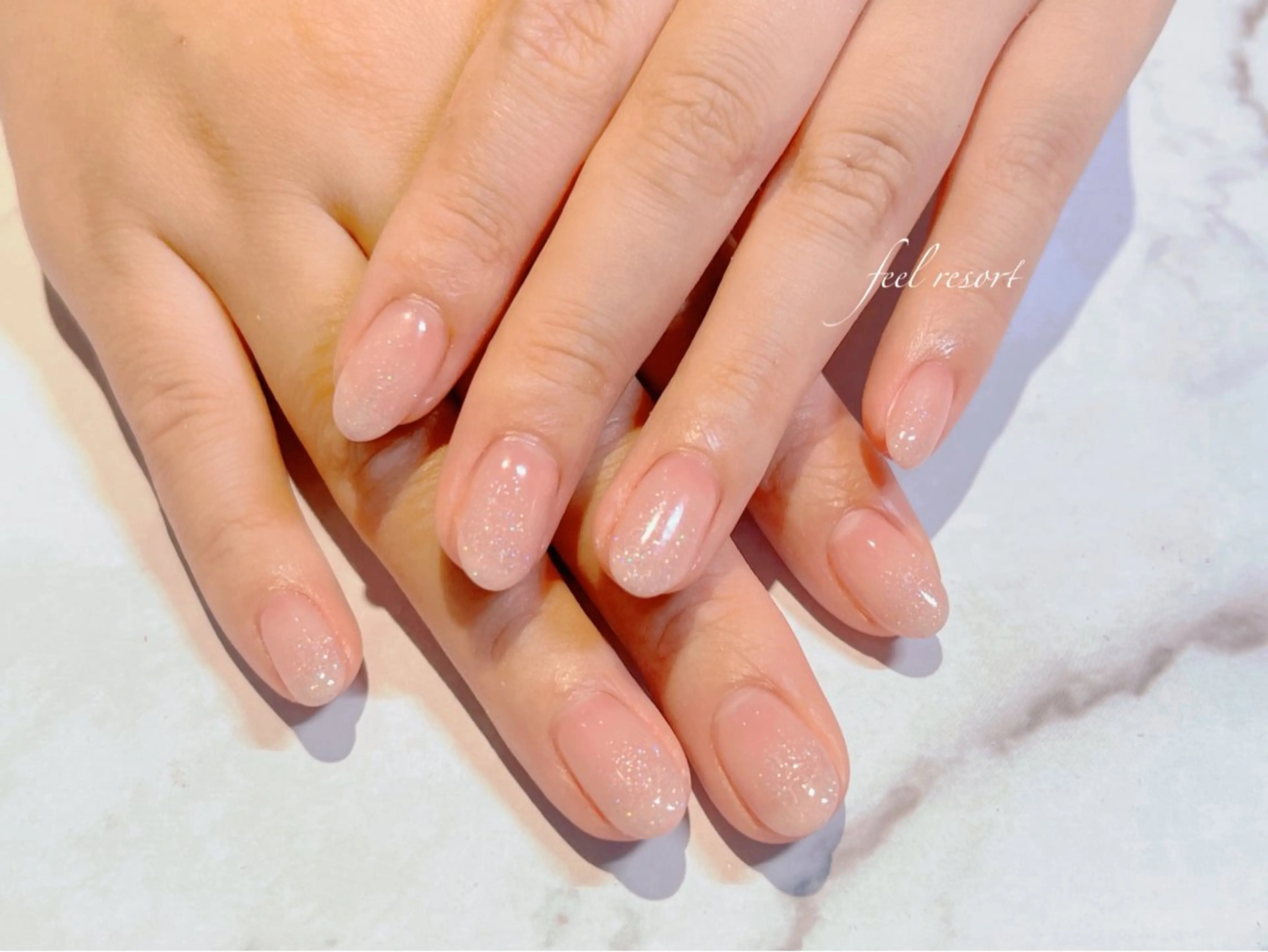 ネイル 長さ出し フットネイル フレンチネイル ジェルネイル ガラスフレンチ Lien（リアン） 銀座駅6分のネイルデザイン