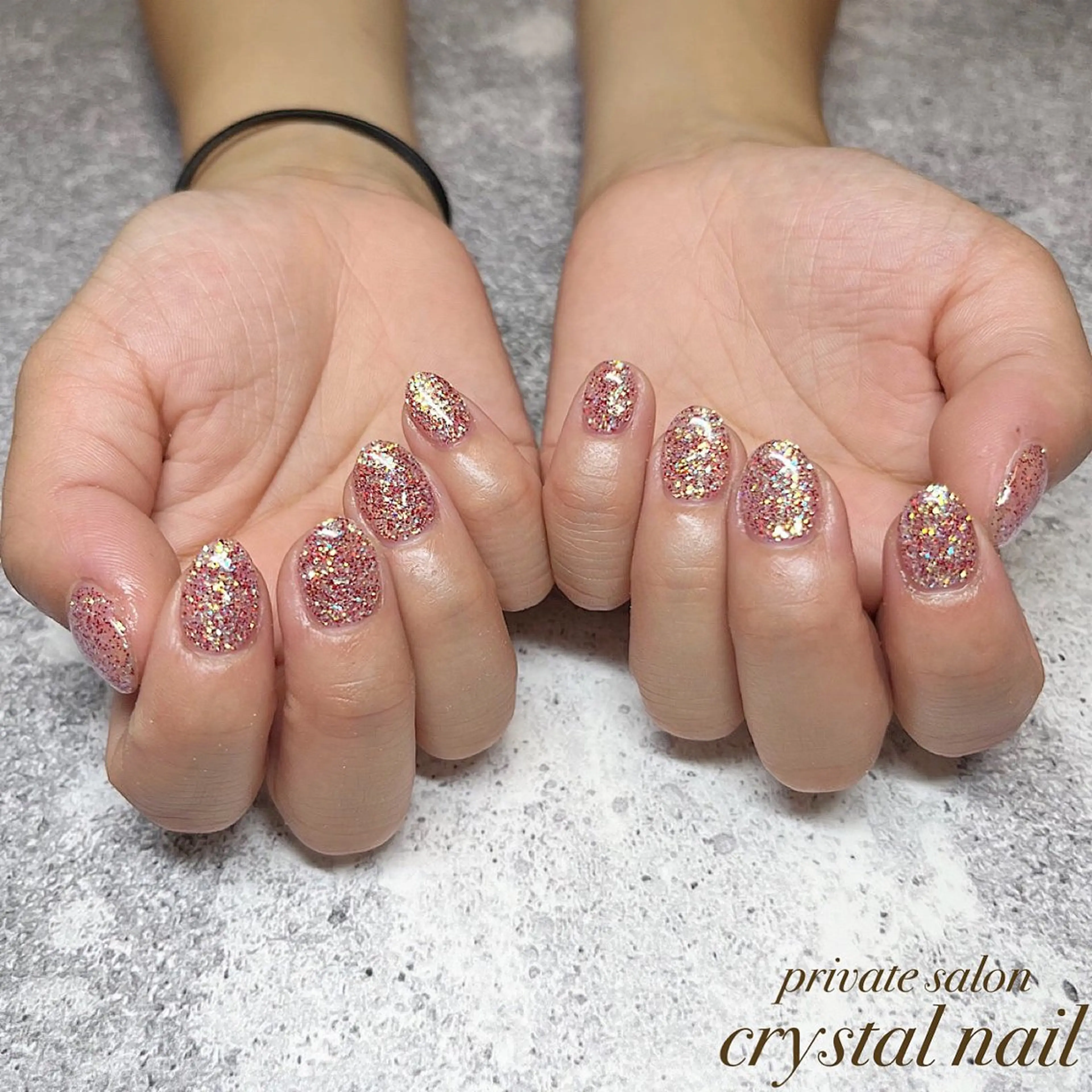 ネイル ラメ(グリッター) ワンカラーネイル Crystal Nailのネイルデザイン