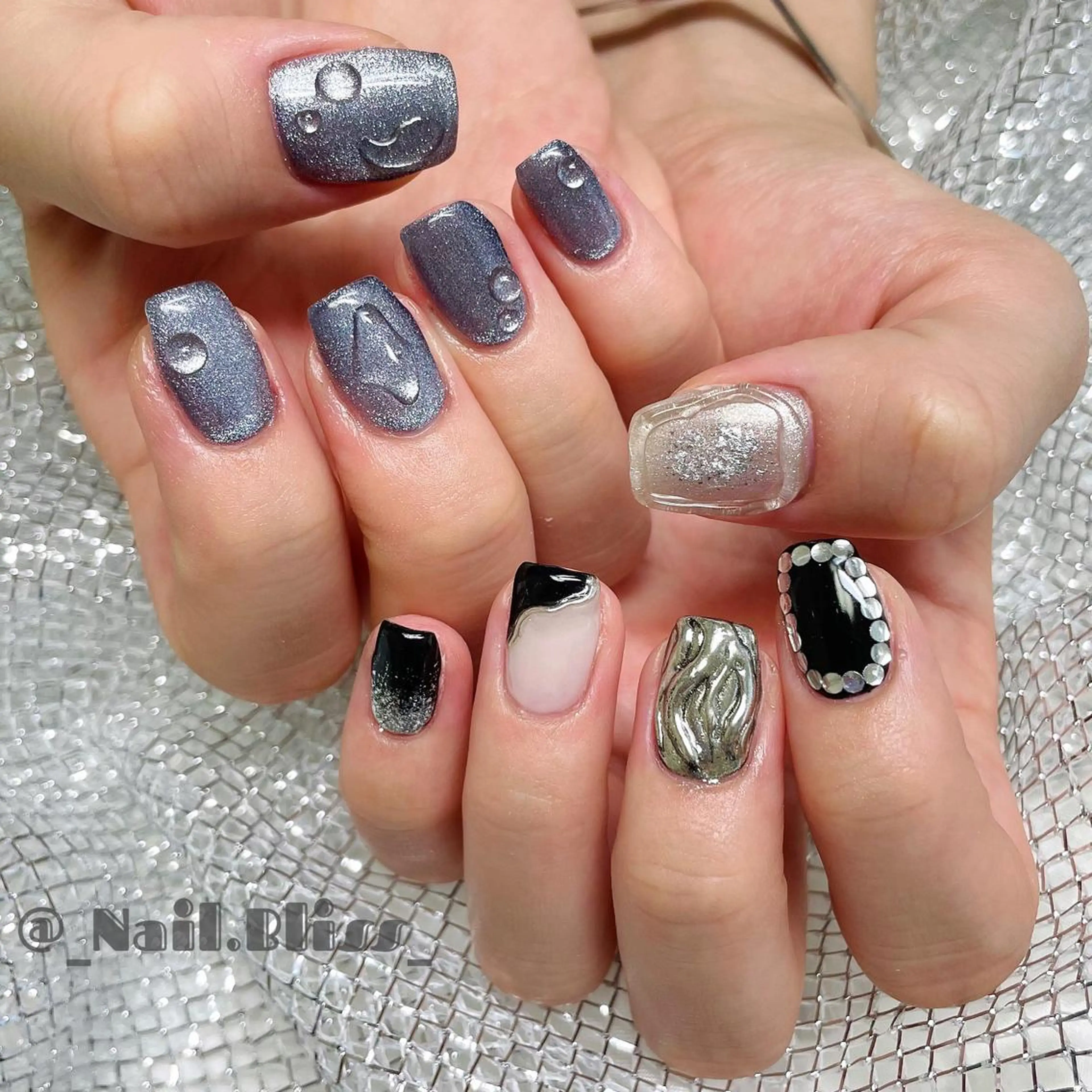 ネイル マグネットネイル ハンドネイル NAIL BLISSのネイルデザイン