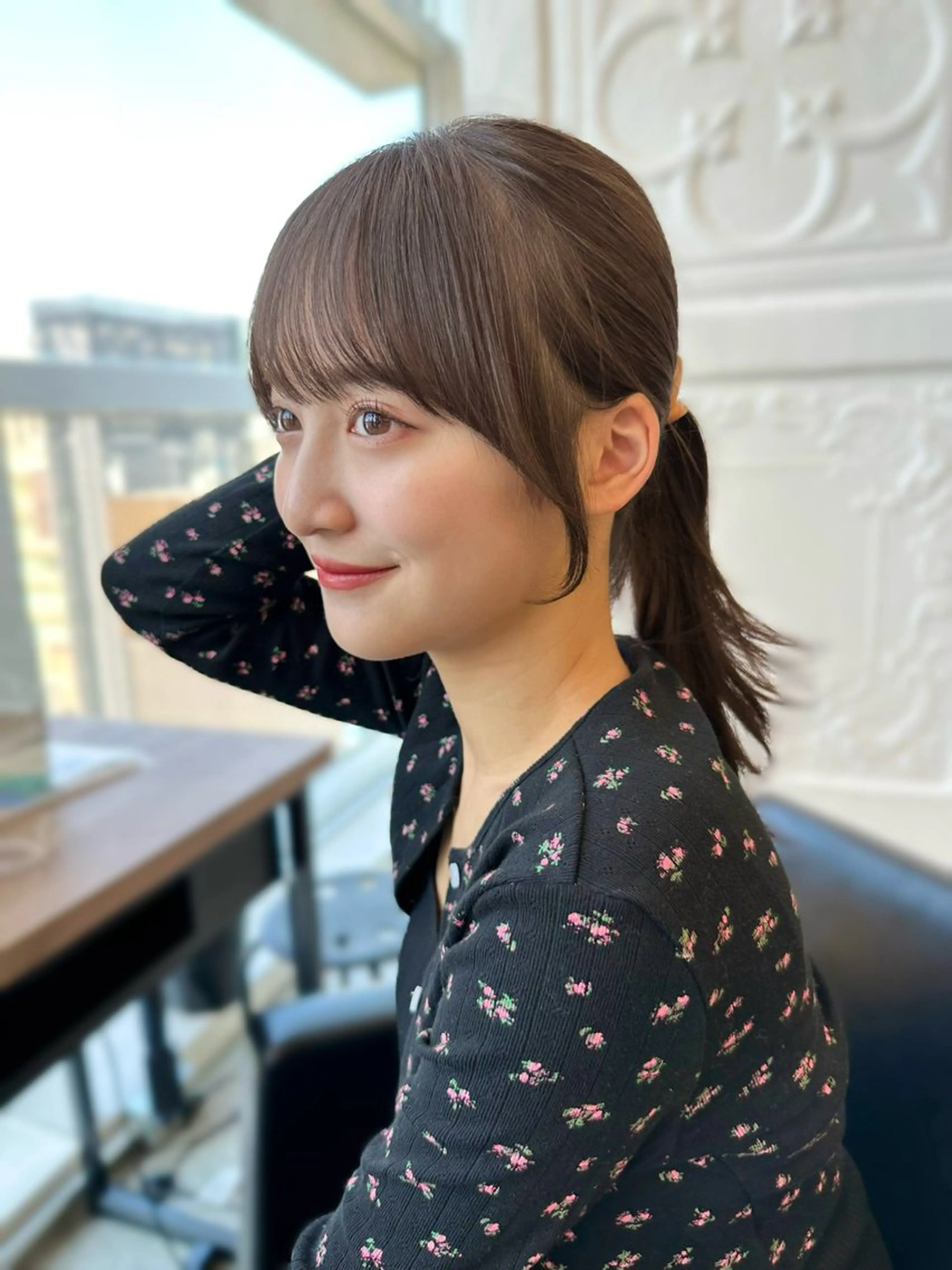 ミディアム カラー ケアカラー 透明感カラー グレージュ トリートメント 盛れる顔周り /透明感/かりん🎀のヘアスタイル