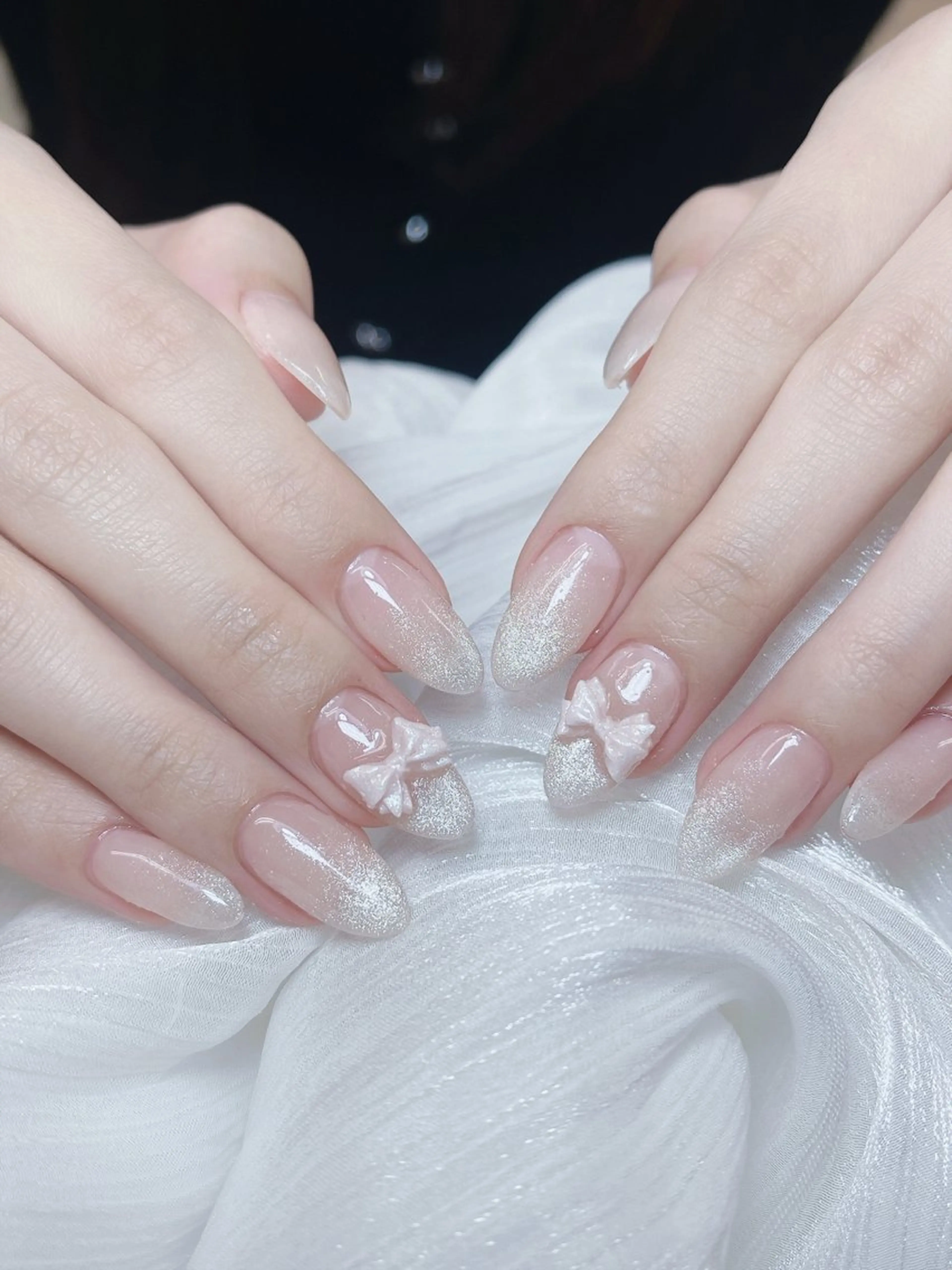 ネイル チークネイル 成人式 フレンチネイル グラデーション 氷ネイル・うるうるネイル ハンドネイル DUO   MI nail salonのネイルデザイン