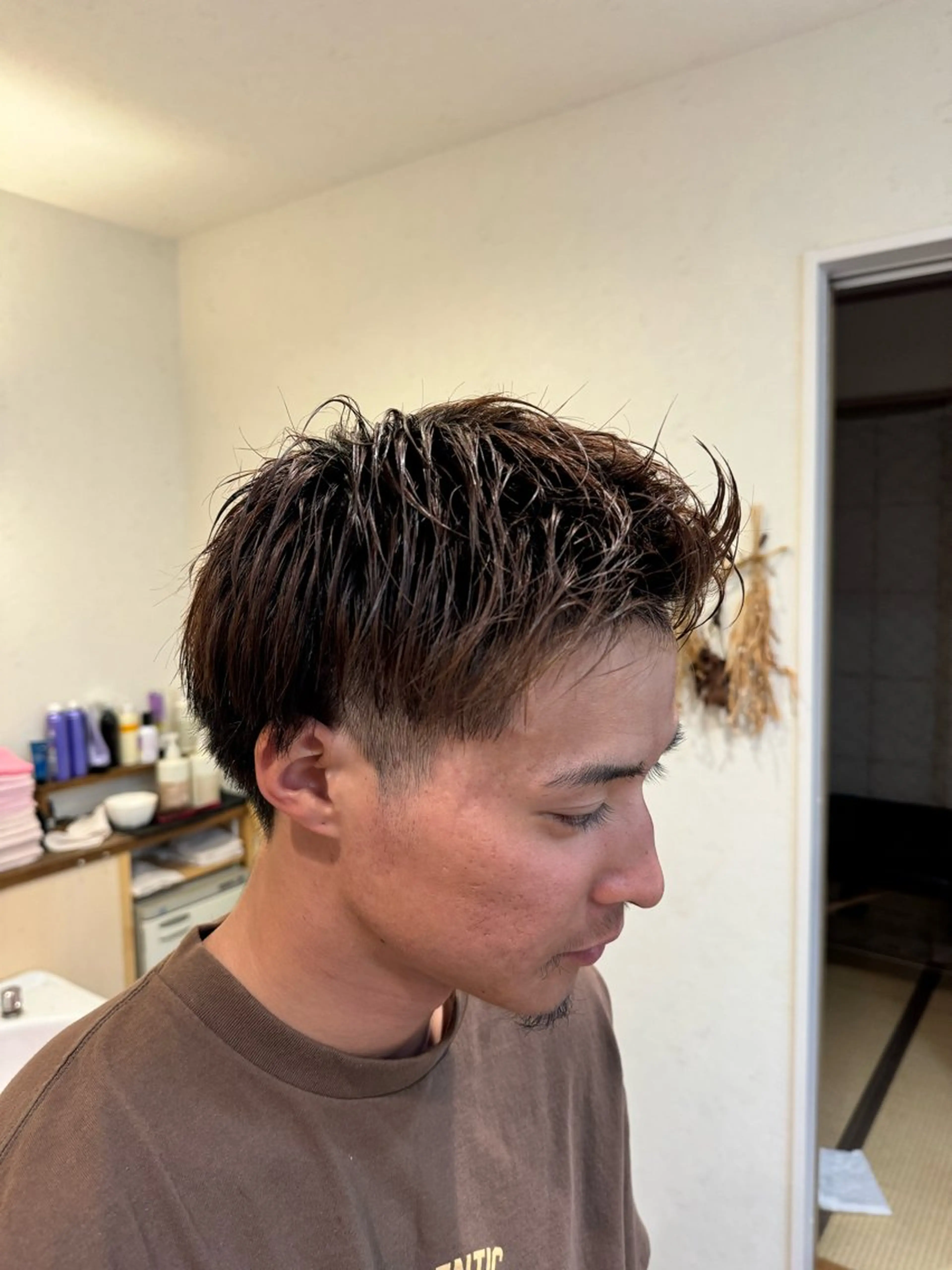 ショート カラー パーマ メンズ Misaki Kuradomeのヘアスタイル