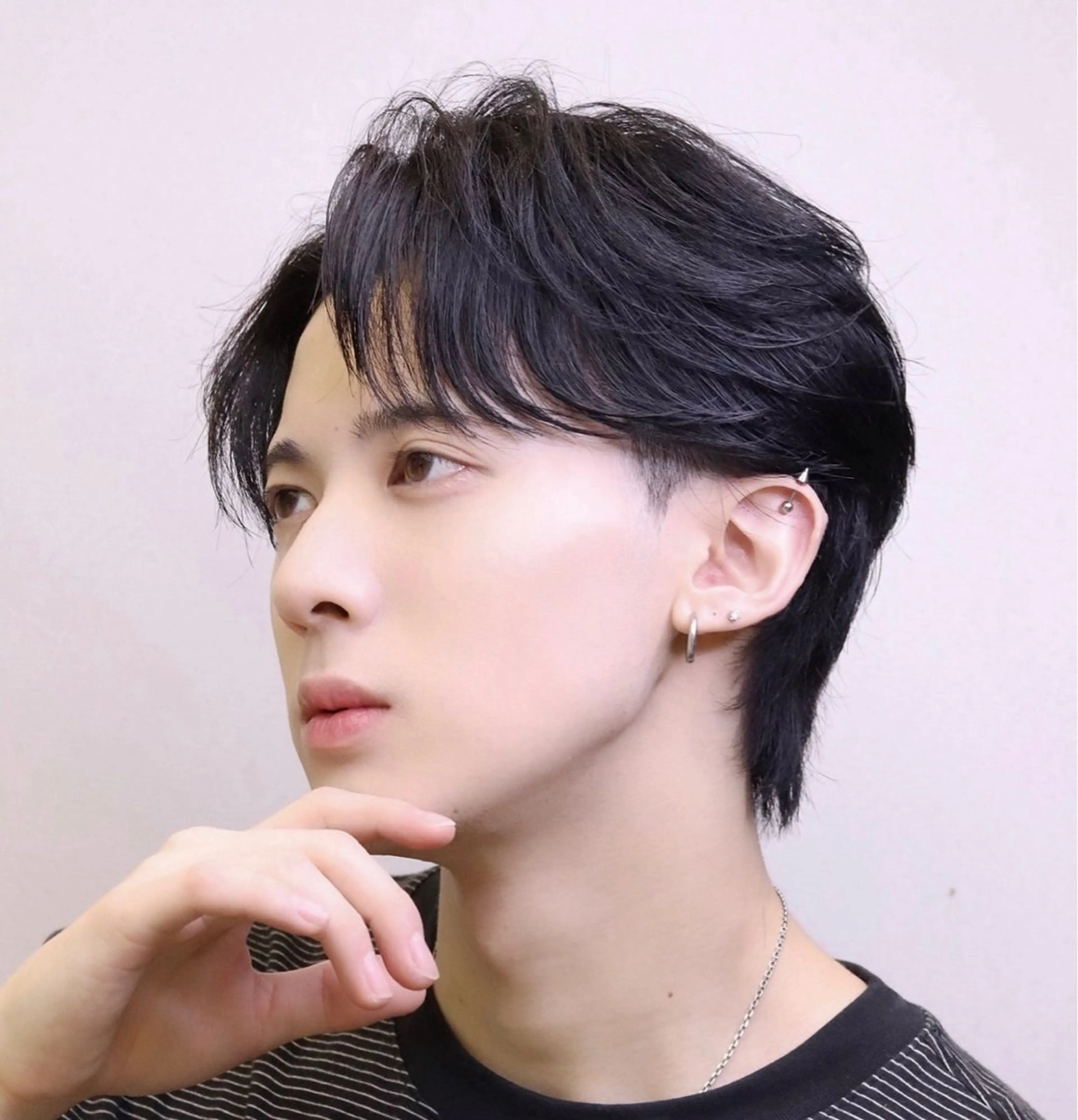 ミディアム パーマ メンズ カット パーマ ハクヤ心斎橋 パーマ/縮毛矯正のヘアスタイル