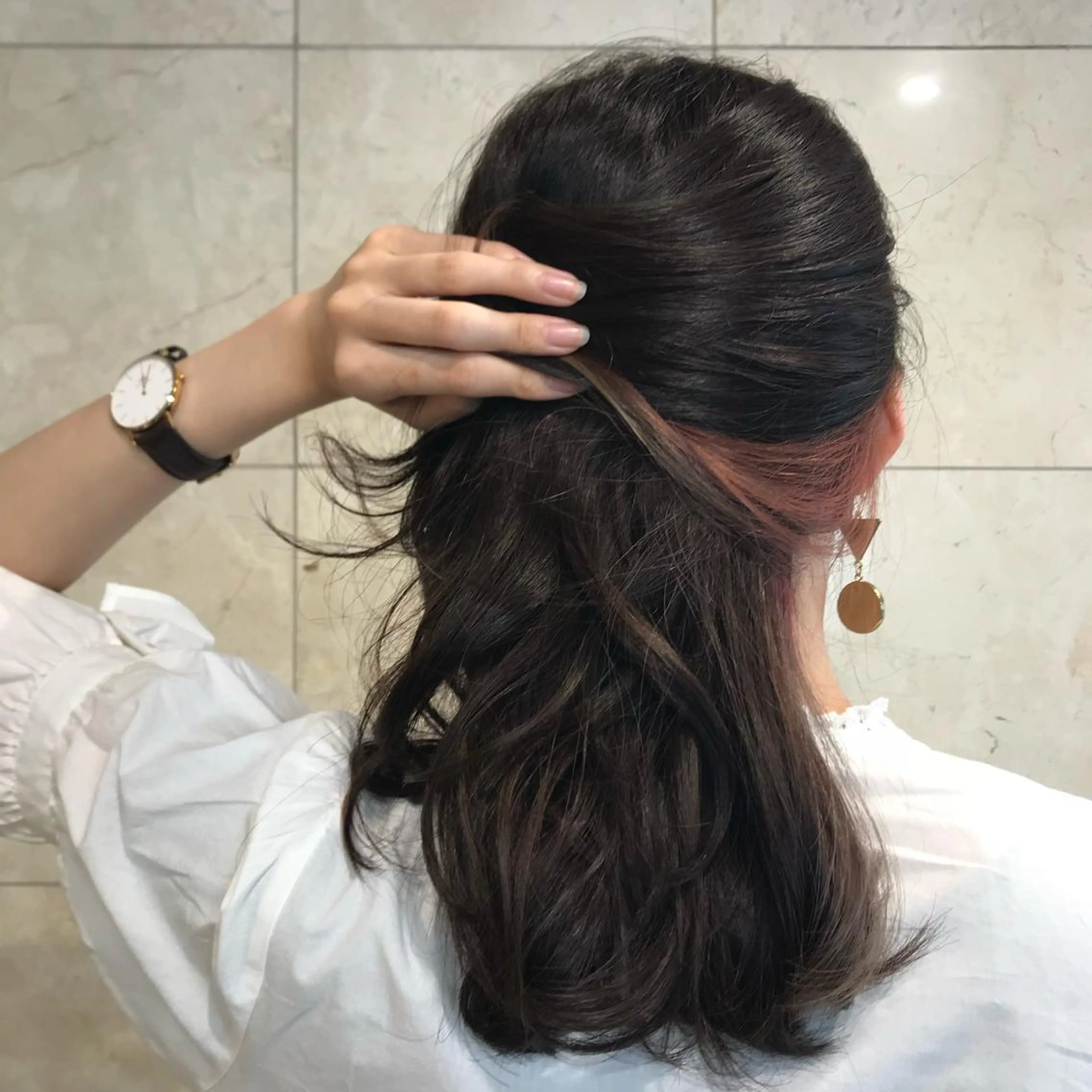 セミロング カラー ヘアアレンジ ブリーチ インナーカラー ヘアカラー トリートメント 清水　仰士 ROW町田のヘアスタイル