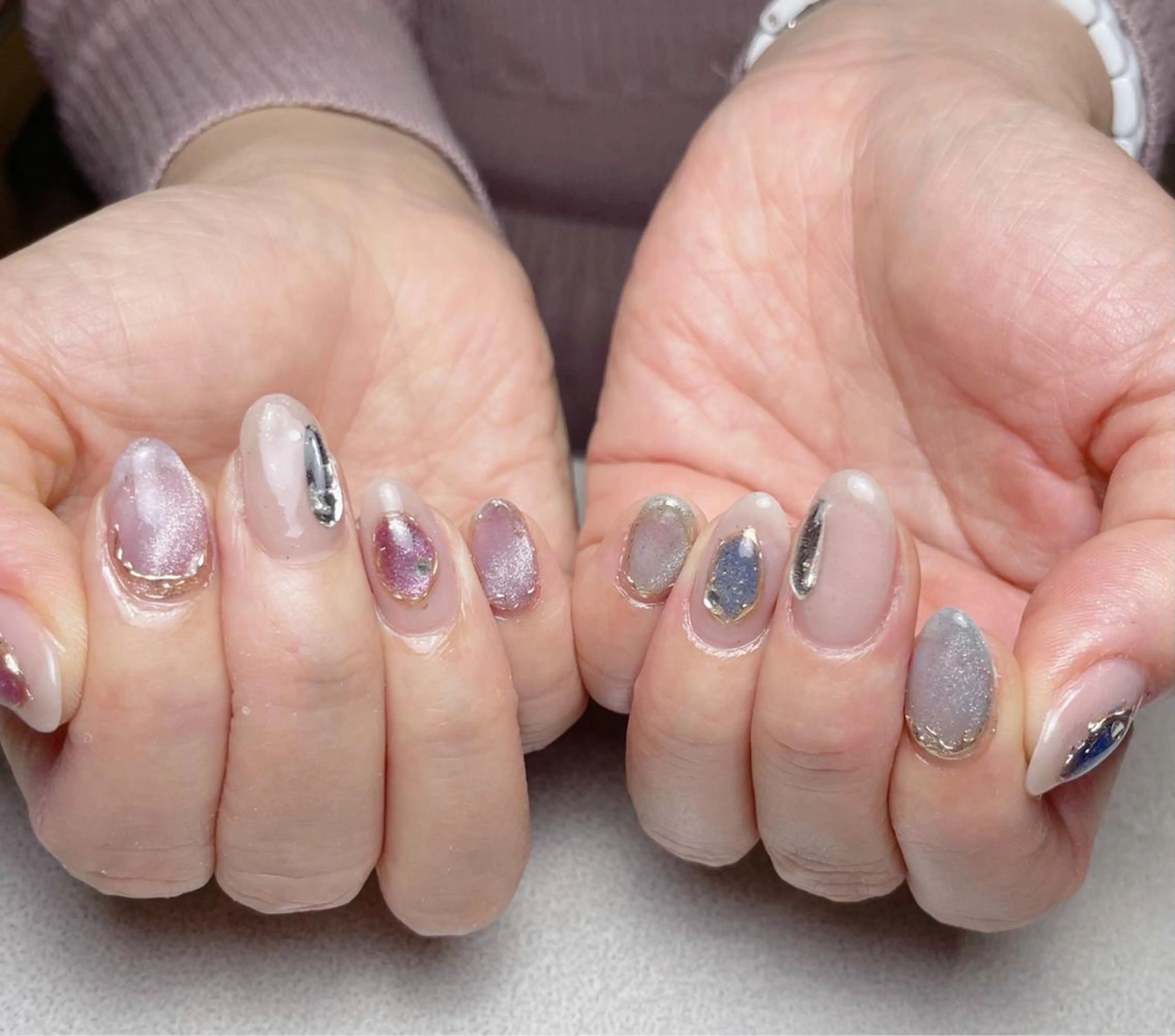 ネイル アートネイル クリアネイル マグネットネイル ミラーネイル ぷっくりネイル BLANC.nail yuuのネイルデザイン