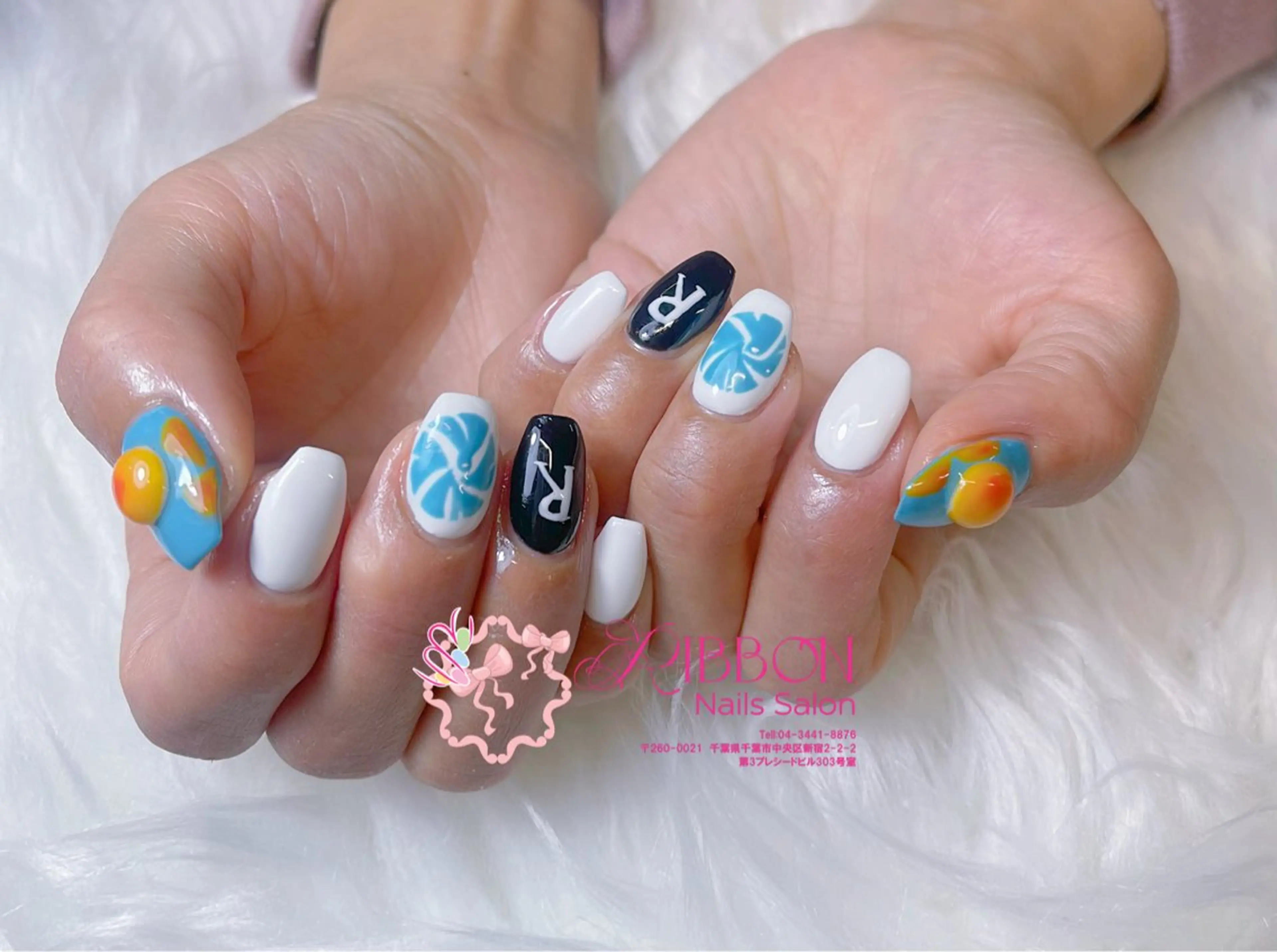 ネイル フレンチネイル ジェルネイル マグネットネイル 持ち込み ニュアンスネイル Ribbonnail salonのネイルデザイン