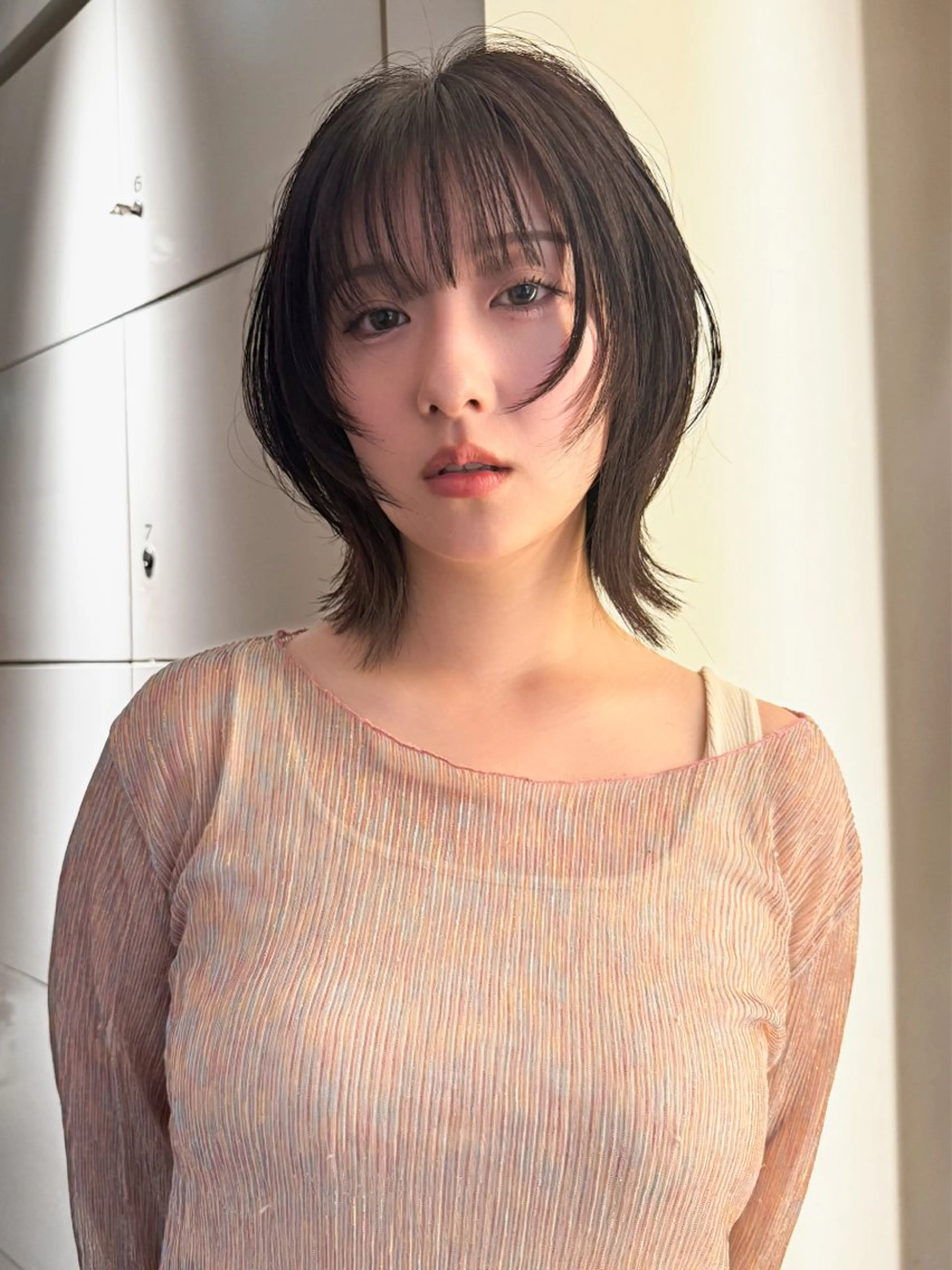 ミディアム カラー ボブレイヤー ボブ レイヤーカット モデル募集/山田蓮/ レイヤーボブのヘアスタイル