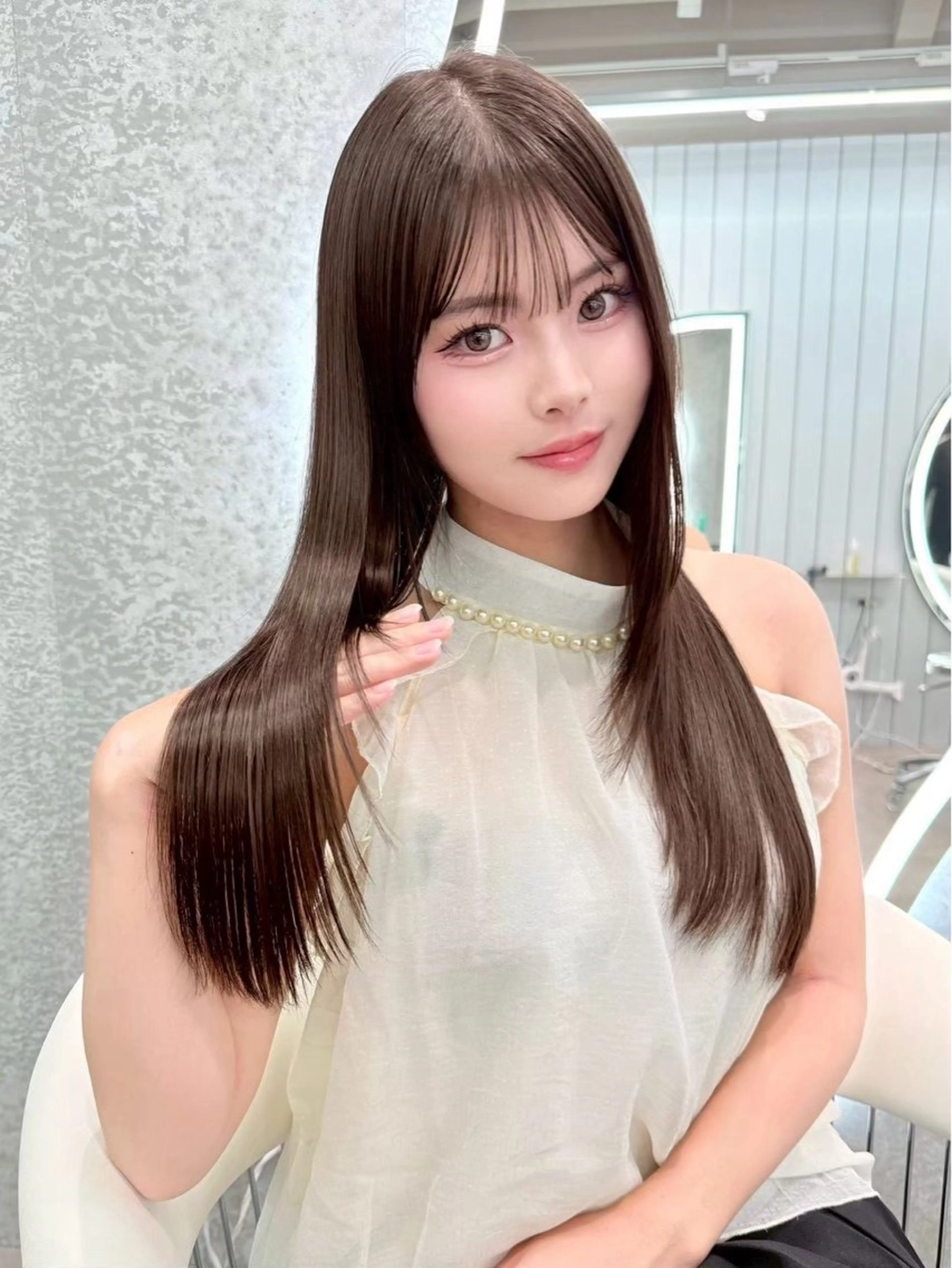 ロング 縮毛矯正 トリートメント 大宮🩵韓国ヘア 毛流れ🫧☁️まいのヘアスタイル