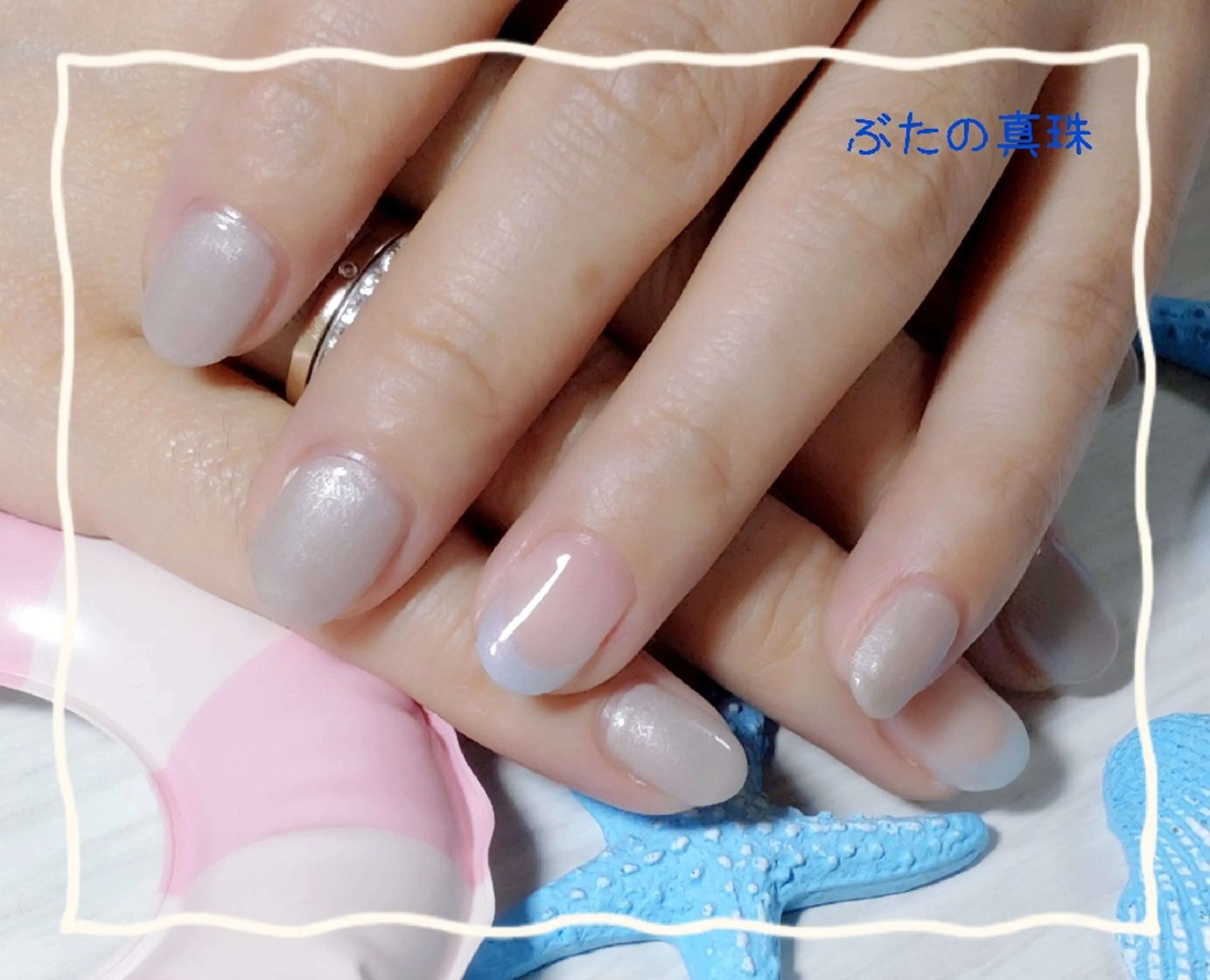 ネイル フレンチネイル ワンカラーネイル ハンドネイル 林 珠里のネイルデザイン