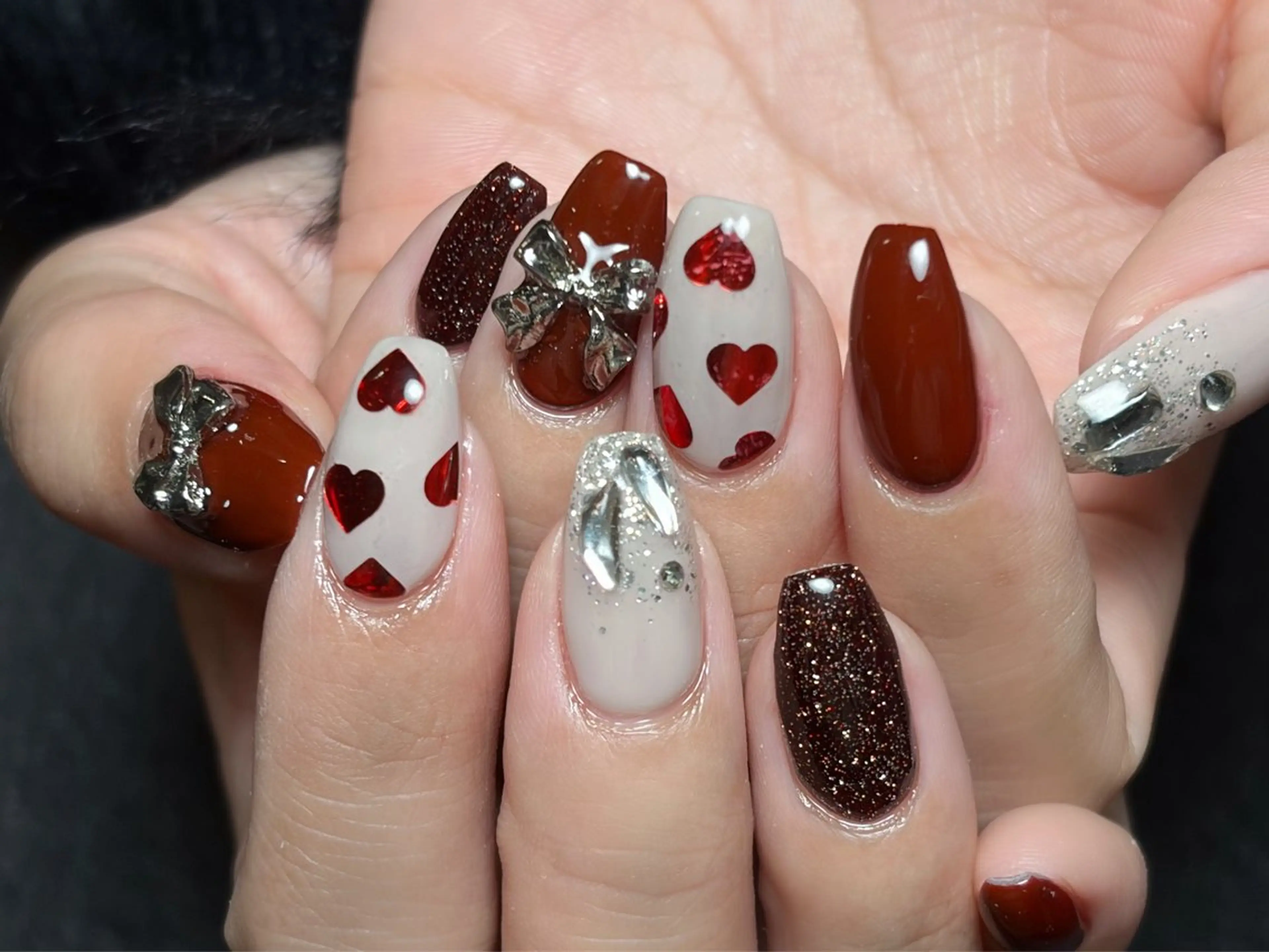 ネイル オーロラネイル 長さ出し フレンチネイル ジェルネイル ガラスフレンチ ハンドネイル Rela・S NAILのネイルデザイン
