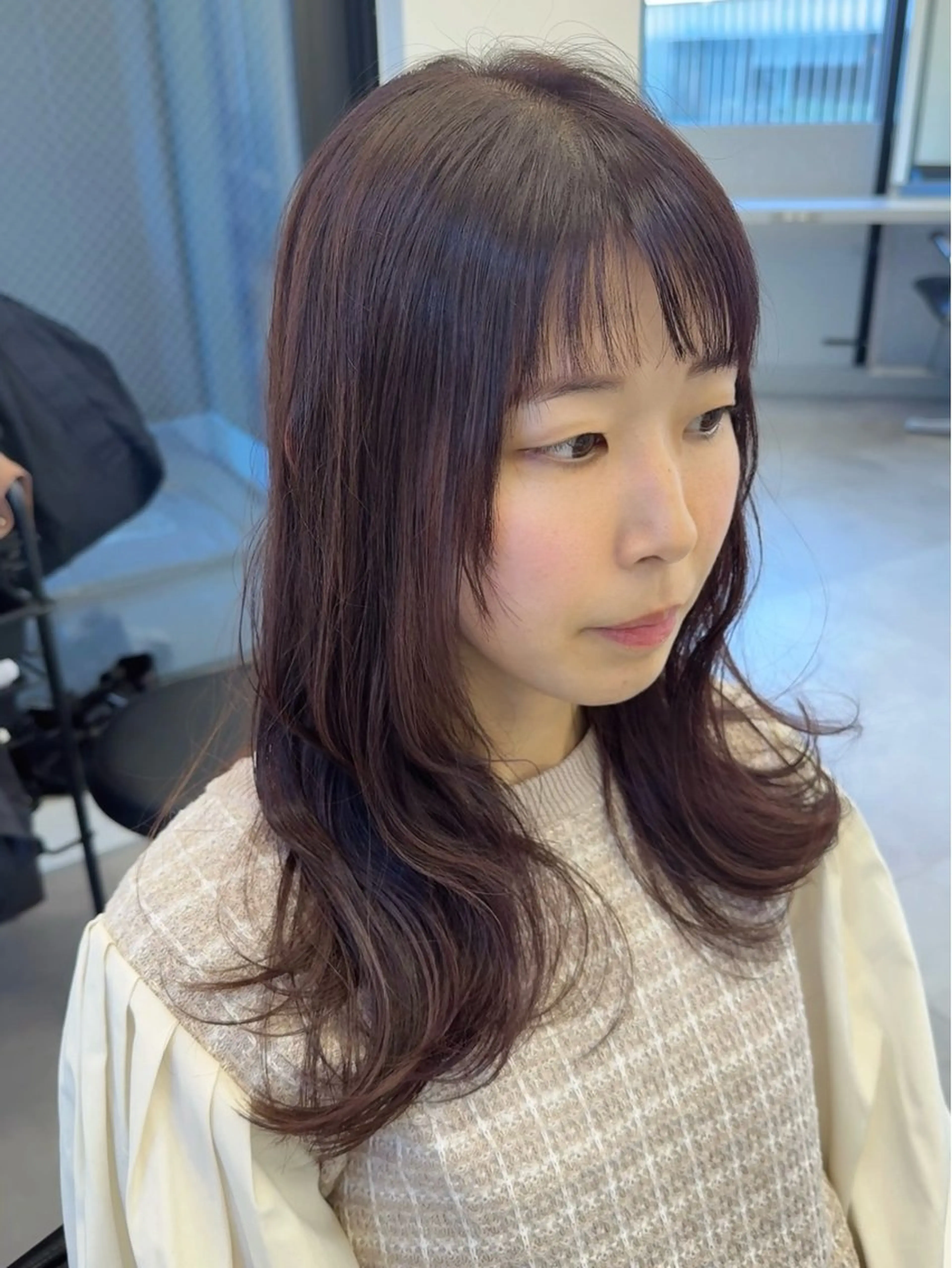 ロング カラー ベージュカラー ピンクカラー ピンクベージュ オン眉 カット ヘアカラー トリートメント 韓国ヘア🇰🇷 スズキのヘアスタイル