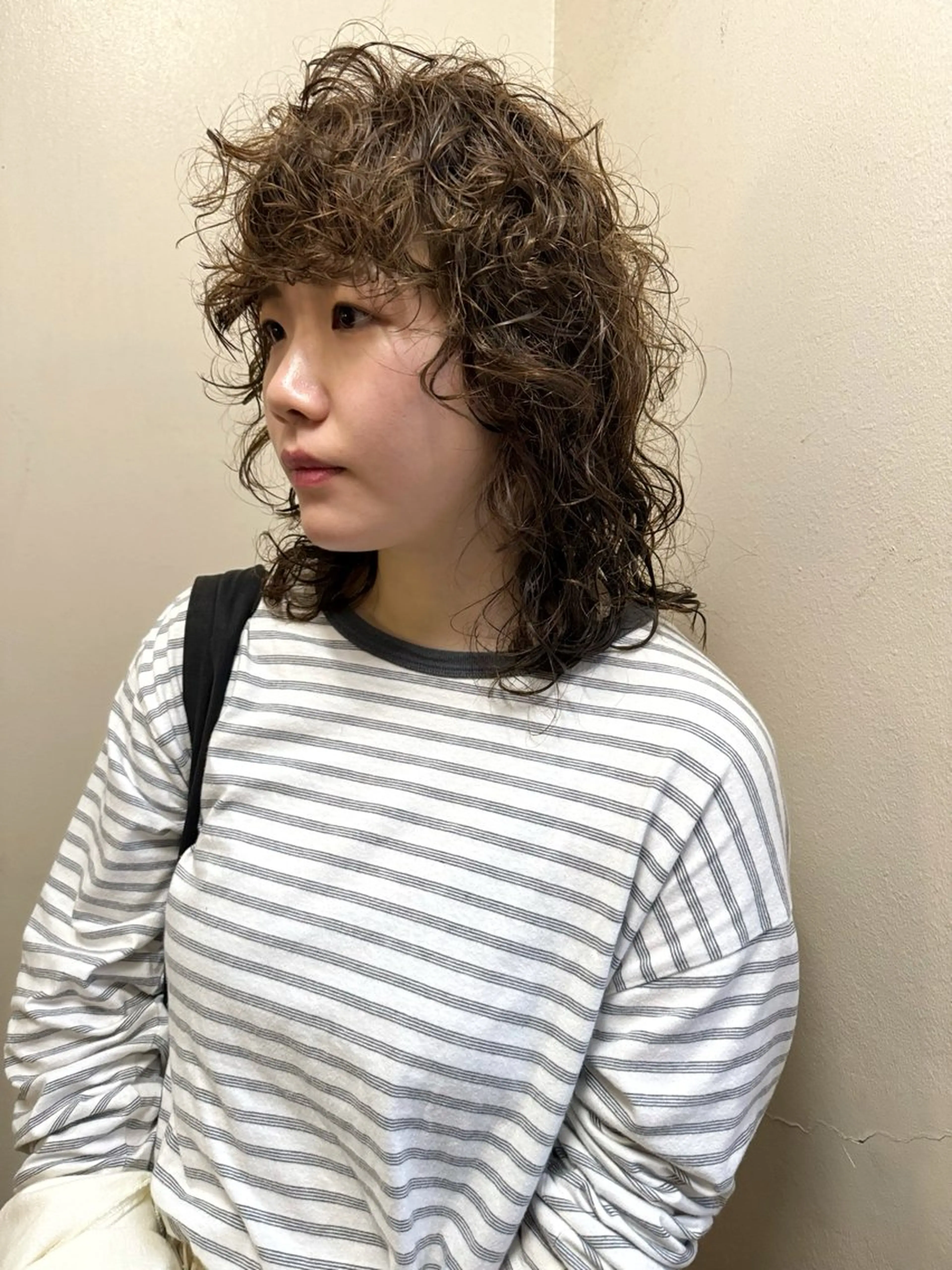 ミディアム カラー パーマ オリーブカラー 丸山渉/表参道 レイヤーボブのヘアスタイル