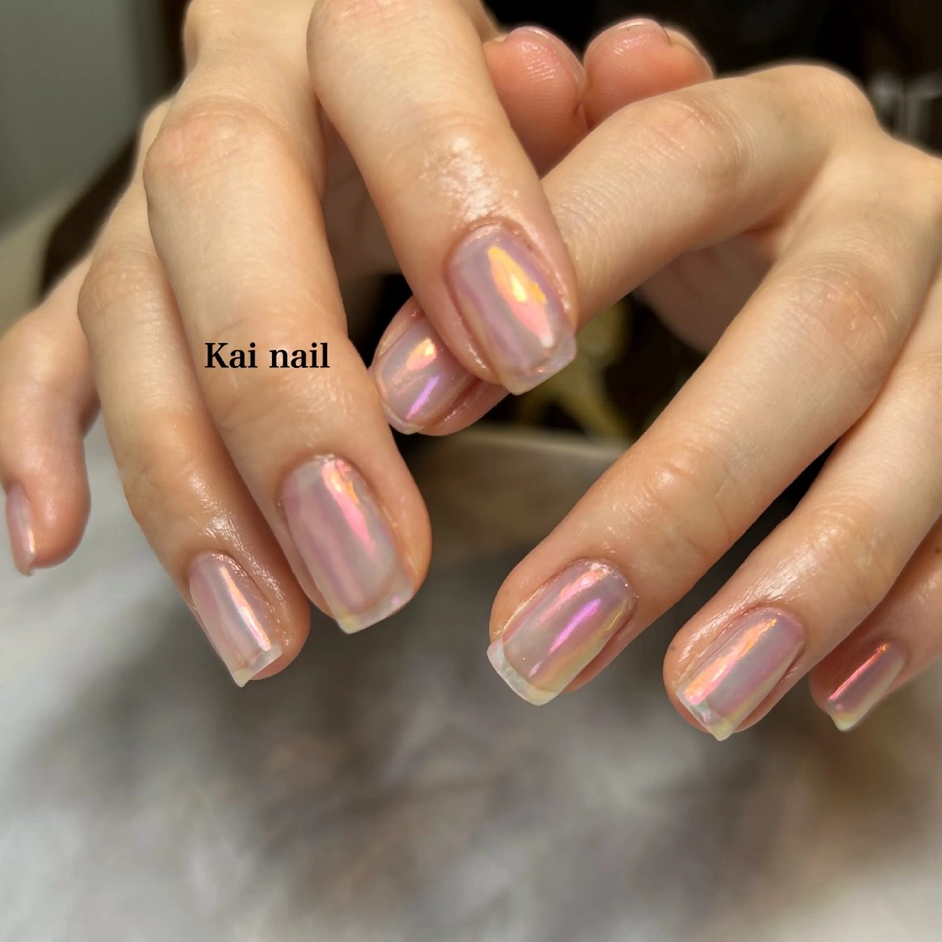 ネイル オーロラネイル 韓国ネイル ミラーネイル ニュアンスネイル ワンカラーネイル ハンドネイル Kai  nail Mayukoのネイルデザイン