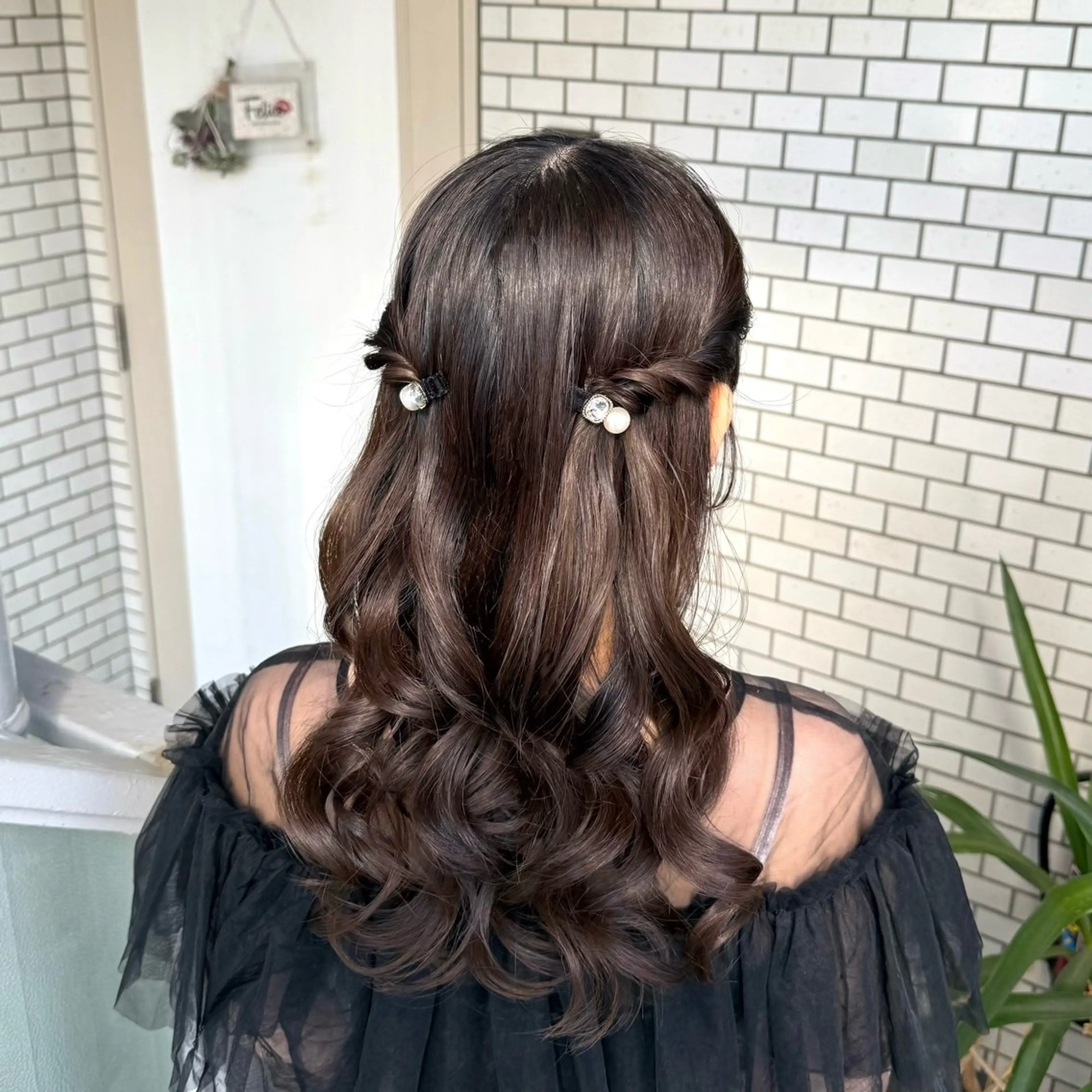 セミロング ヘアアレンジ 成人式 ハーフアップ 結婚式・ブライダル デート 卒業式のヘアスタイル 褒められヘアメイク /‎ボブ女子🐶みおのその他イメージ