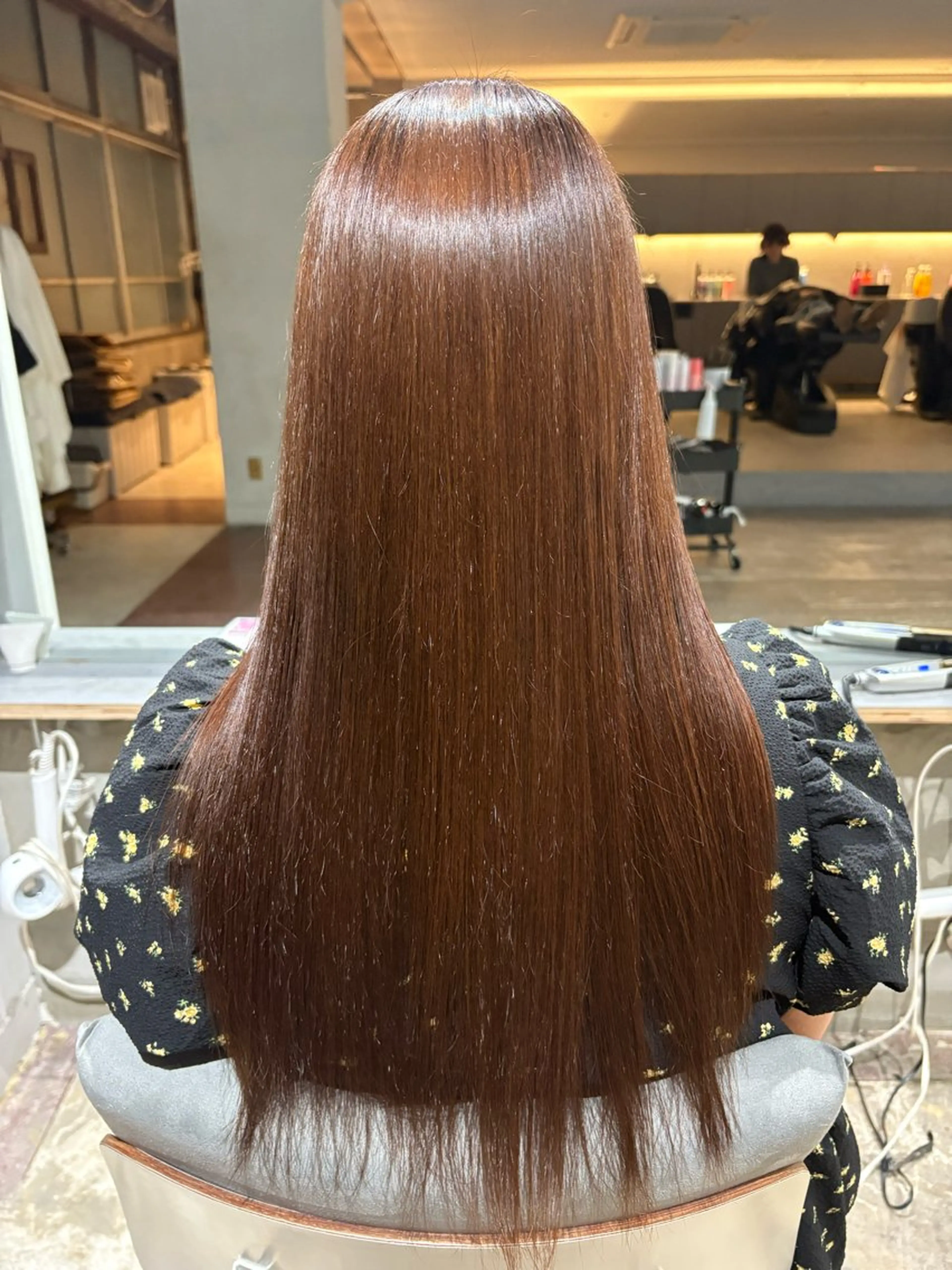 ロング パーマ 縮毛矯正 酸性ストレート ストレートパーマ 縮毛矯正 玉置 七海のヘアスタイル