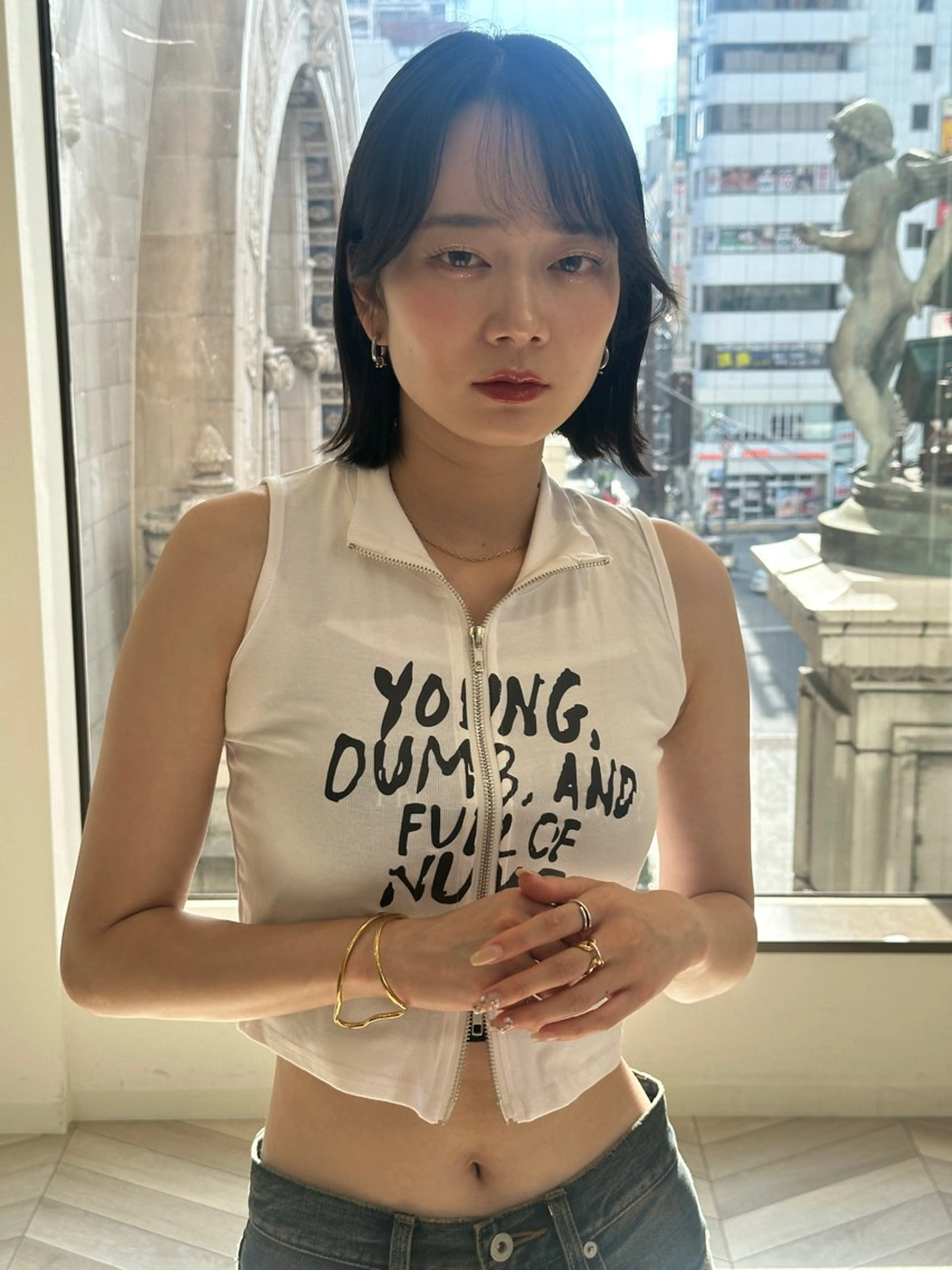 ショート カット トリートメント 小顔レイヤー/ ベージュ🤍Rieのヘアスタイル