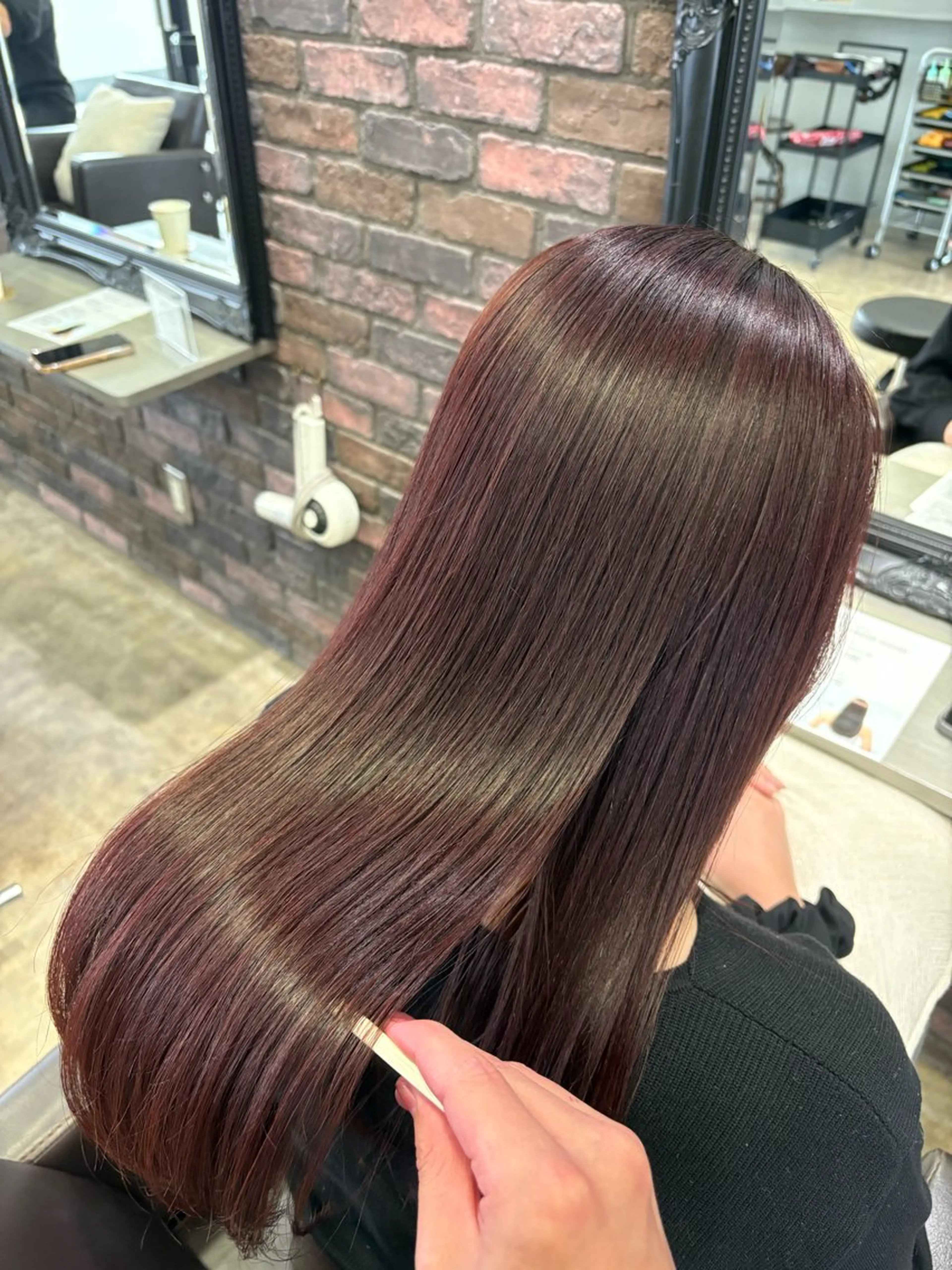 ロング カラー ブラウンカラー ピンクカラー ピンクブラウン ヘアカラー 🌱髪質改善×艶髪 🌱【天神美容室】のヘアスタイル