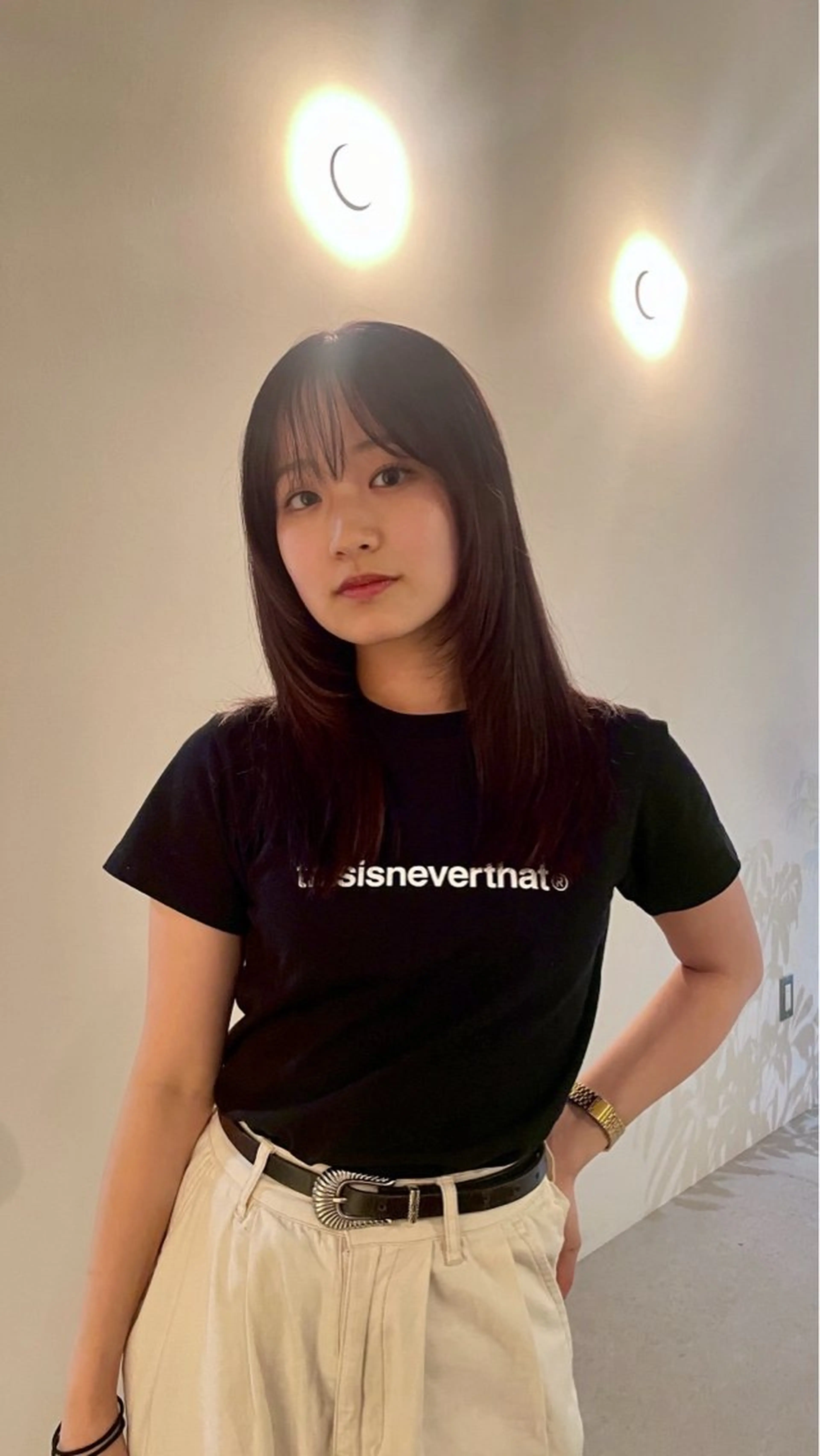 セミロング カラー ボルドーカラー ヘアカラー トリートメント 山内 めいのヘアスタイル