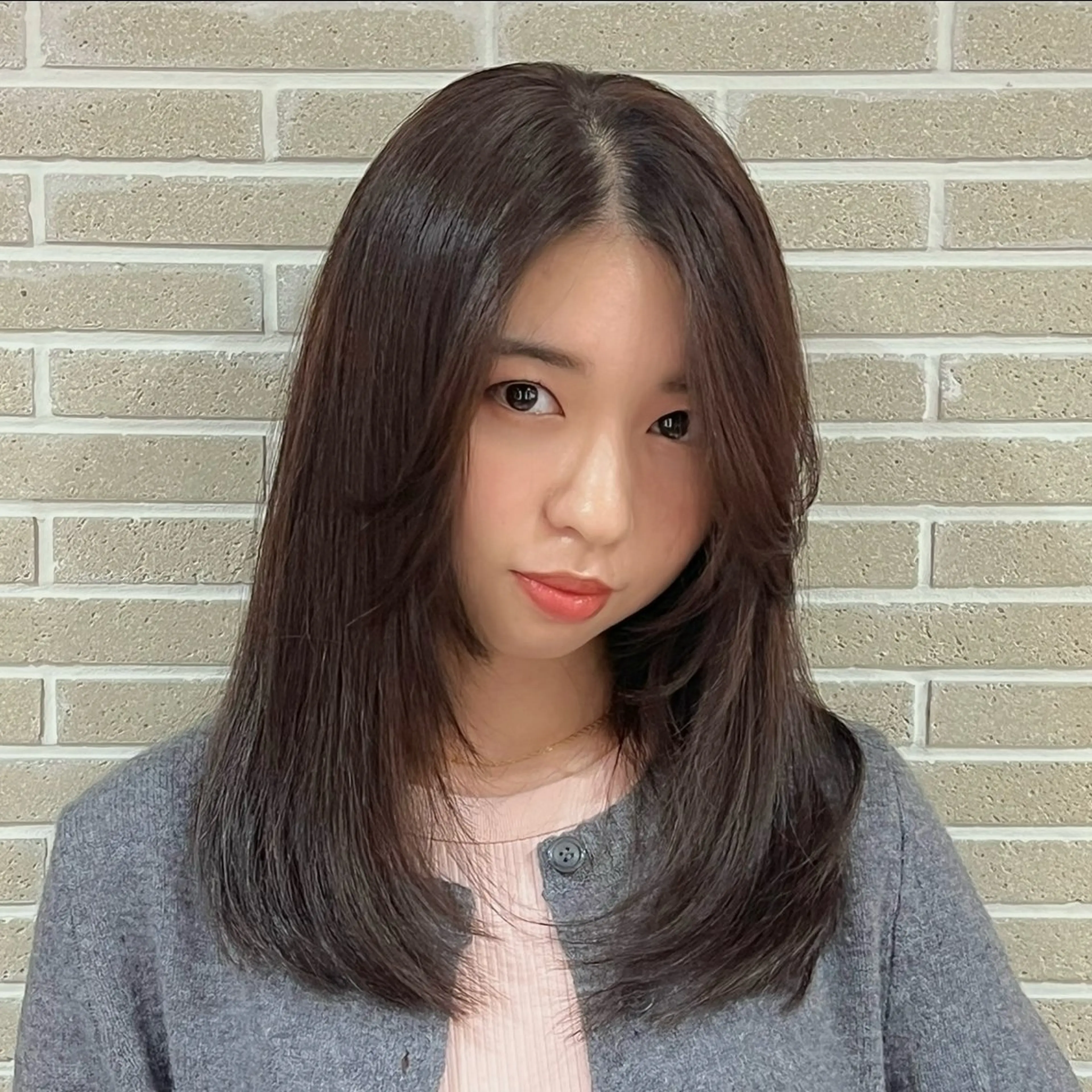 セミロング カラー ヘアカラー トリートメント ナチュラル/艶髪 /牧野 佑菜のヘアスタイル