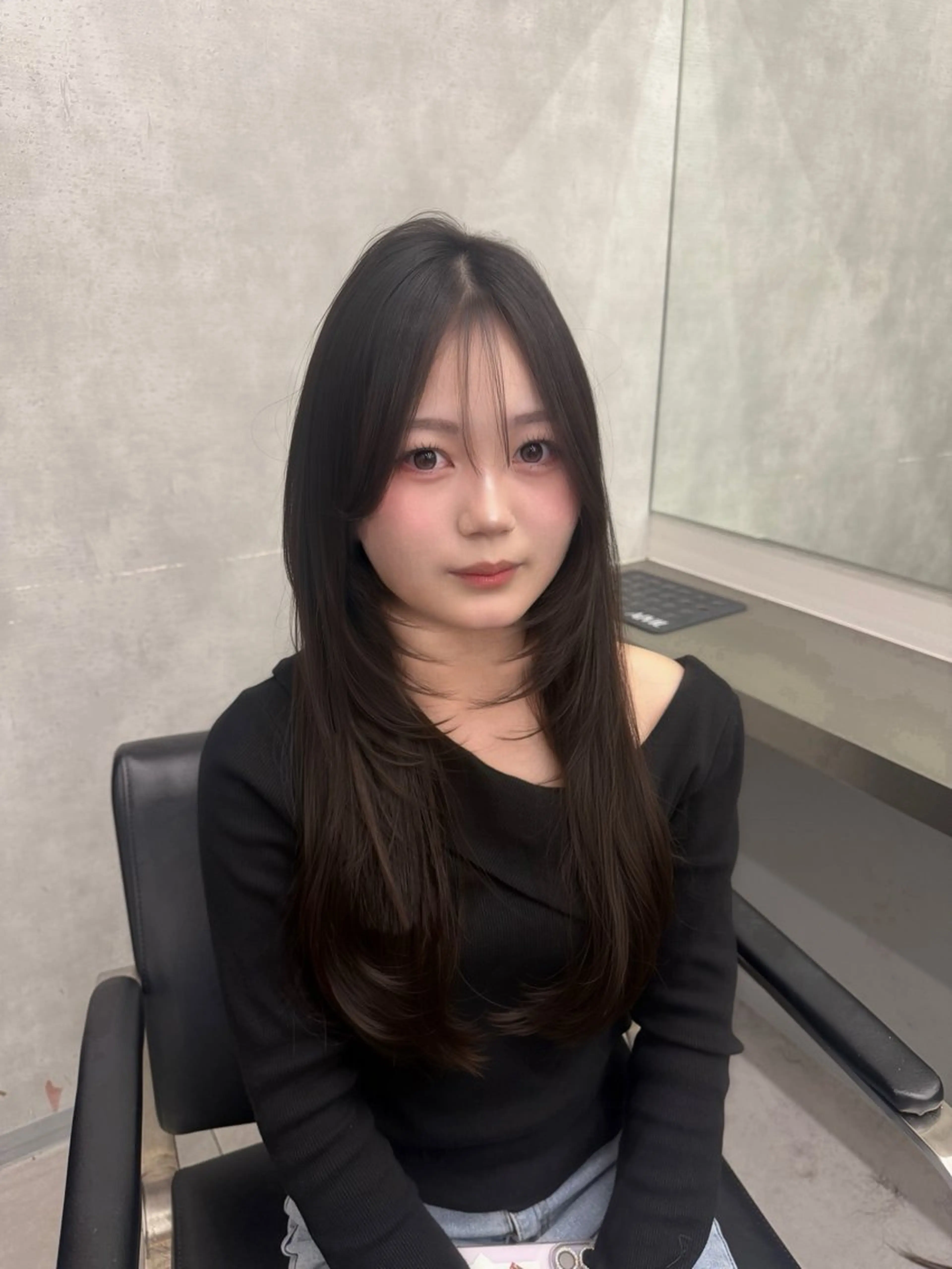 ロング カット ヘアカラー トリートメント ᴀɴᴊɪ♡韓国eye .hair/京都🎀のヘアスタイル