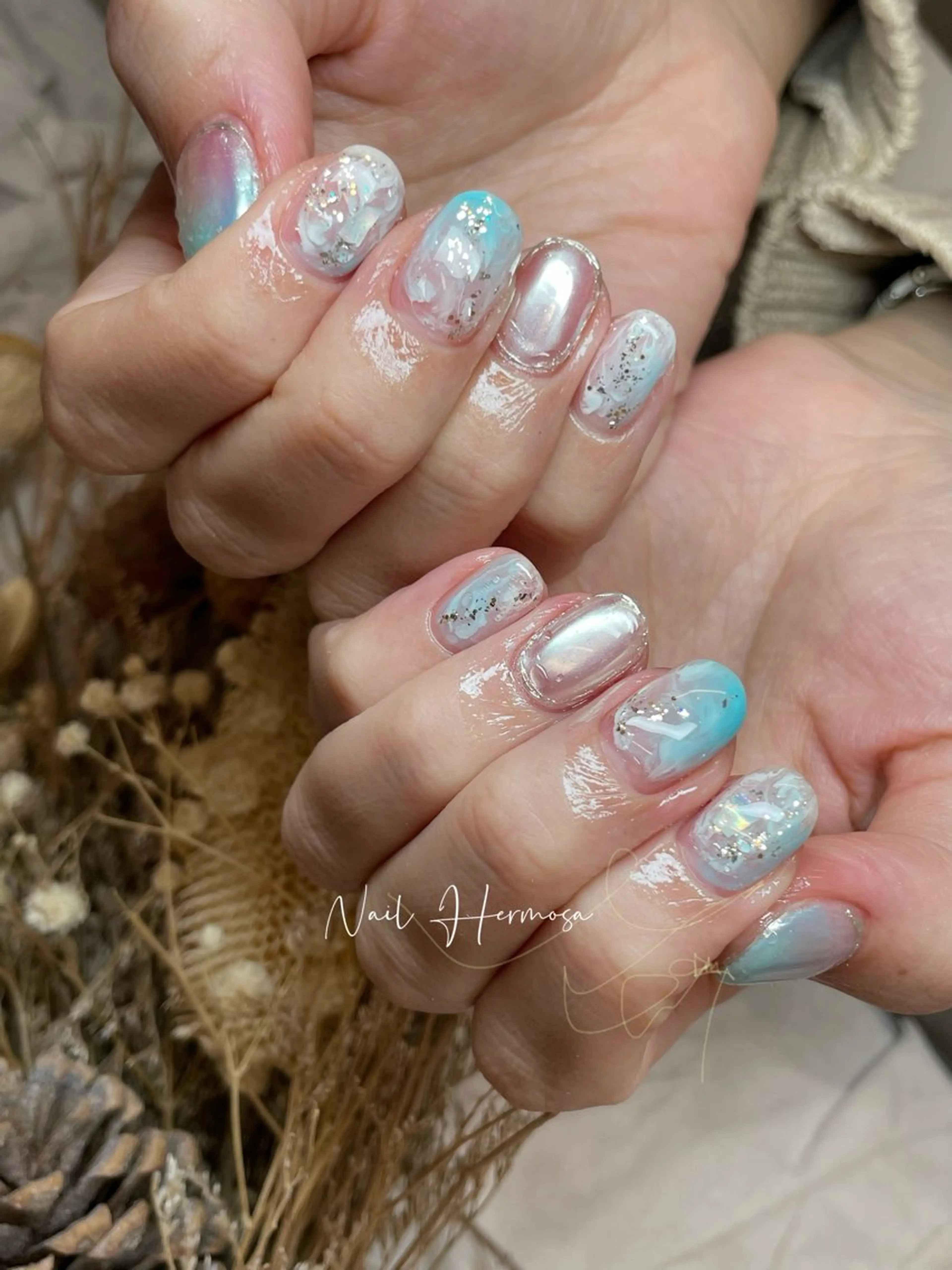 ネイル 長さ出し フラッシュネイル フットネイル ジェルネイル マグネットネイル ハンドネイル ネイル エルモサのネイルデザイン