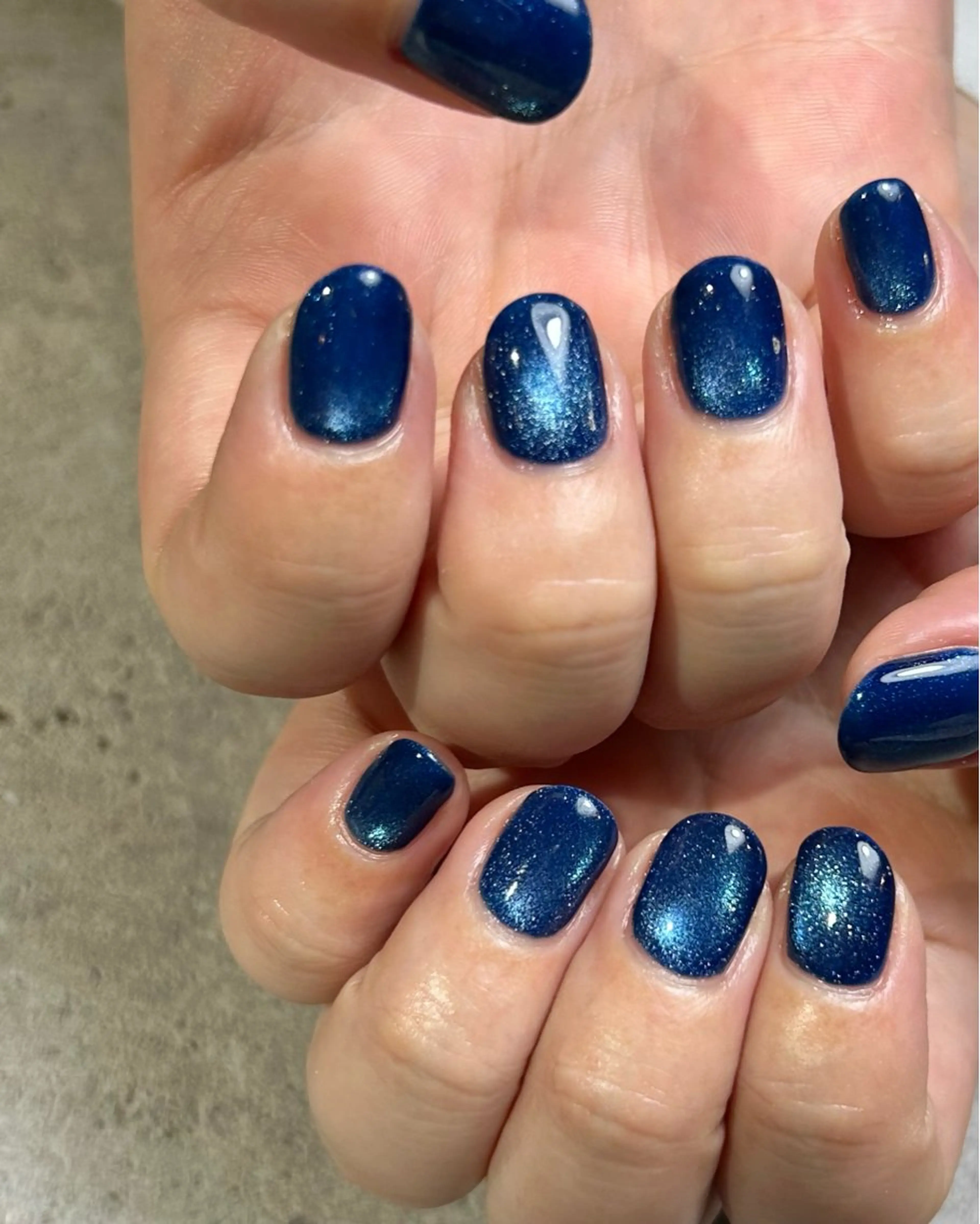 ネイル ブルー マグネットネイル ハンドネイル Reflection marikoのネイルデザイン