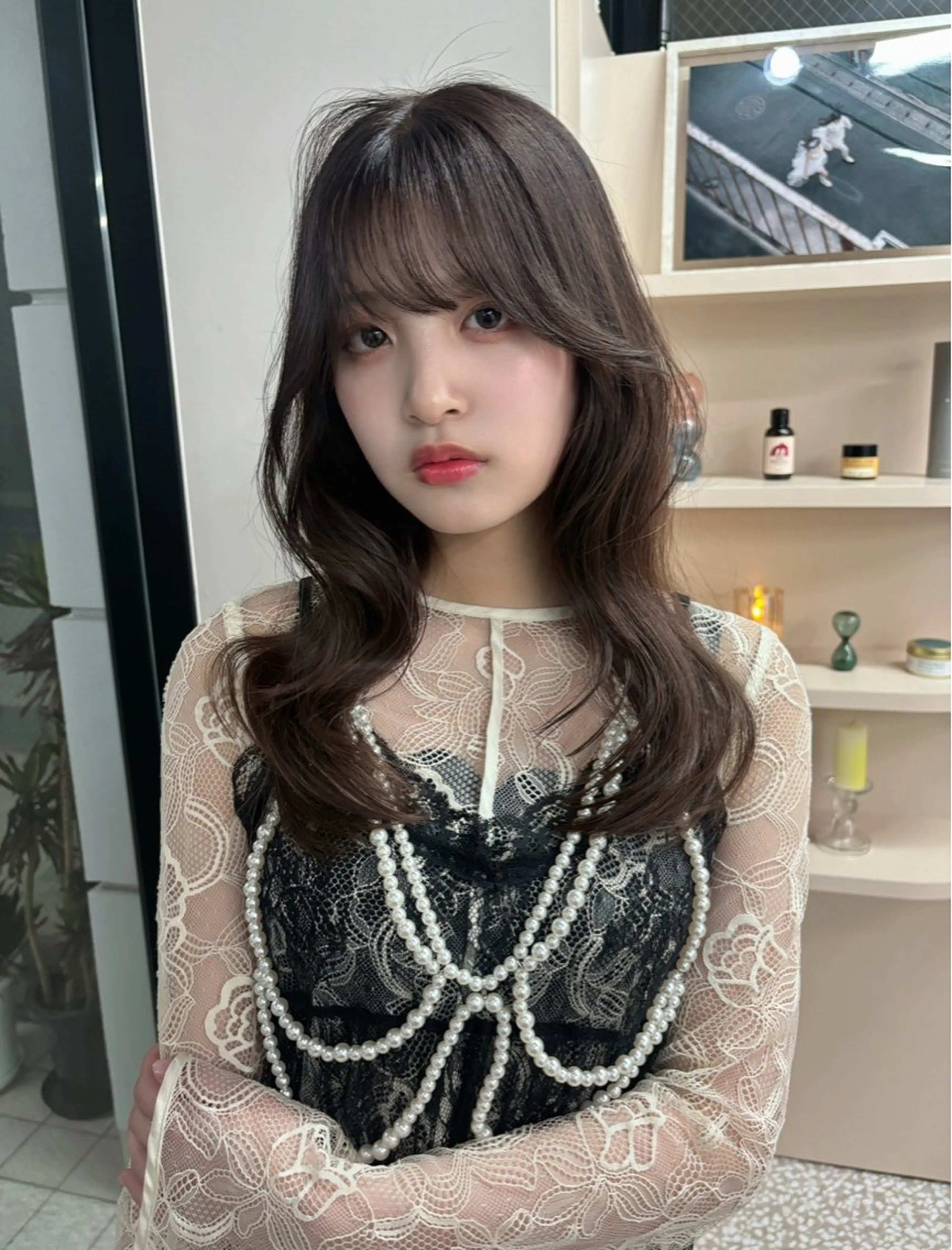 セミロング レイヤーカット nanami IROW大名のヘアスタイル