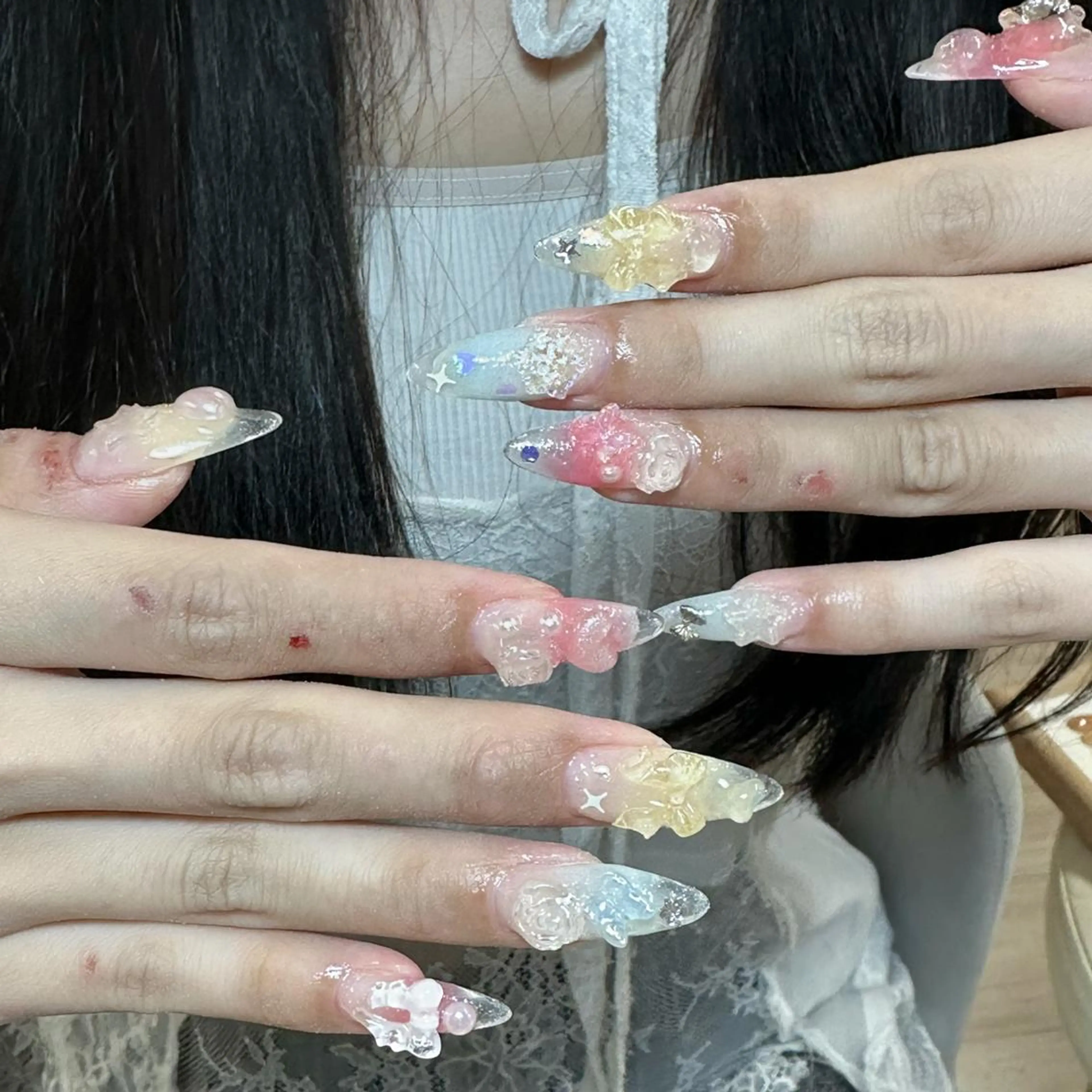 ネイル ハンドネイル 🍄Rina🍄 韓国風ネイルのネイルデザイン