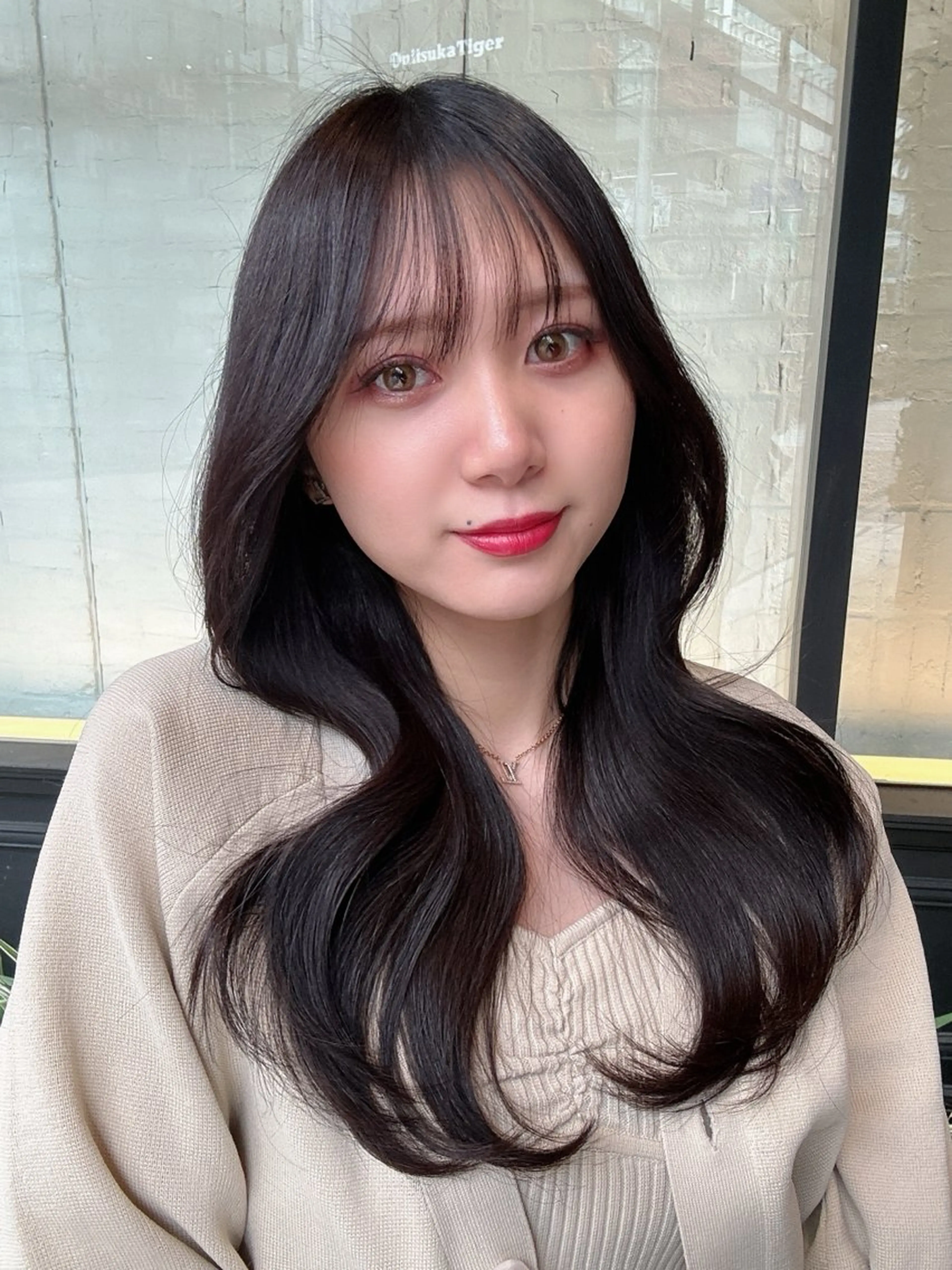 ロング カラー パーマ カット ヘアカラー トリートメント 新宿✨顔周りカット 韓国ヘア/坂本亜裟海のヘアスタイル