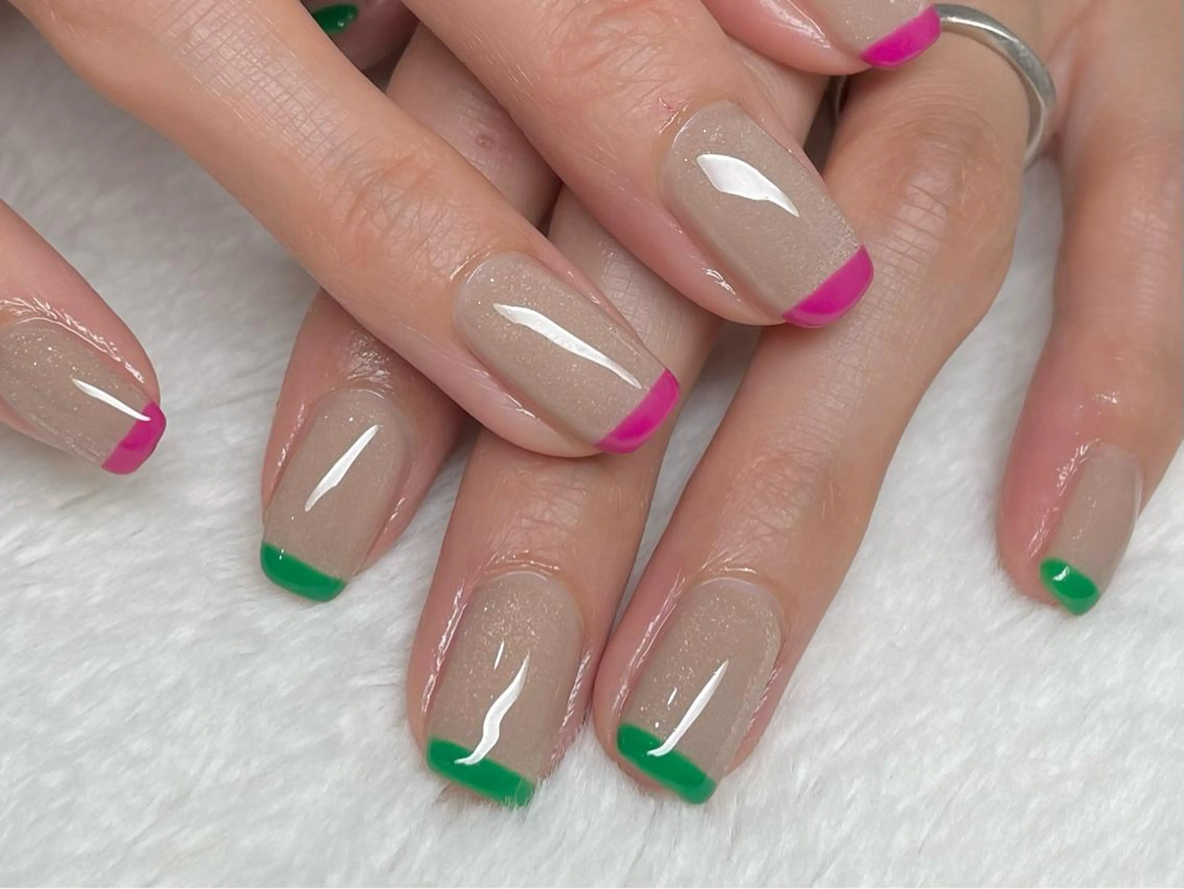 ネイル フレンチネイル マグネットネイル マグネットフレンチ riri-nail Rie Endoのネイルデザイン