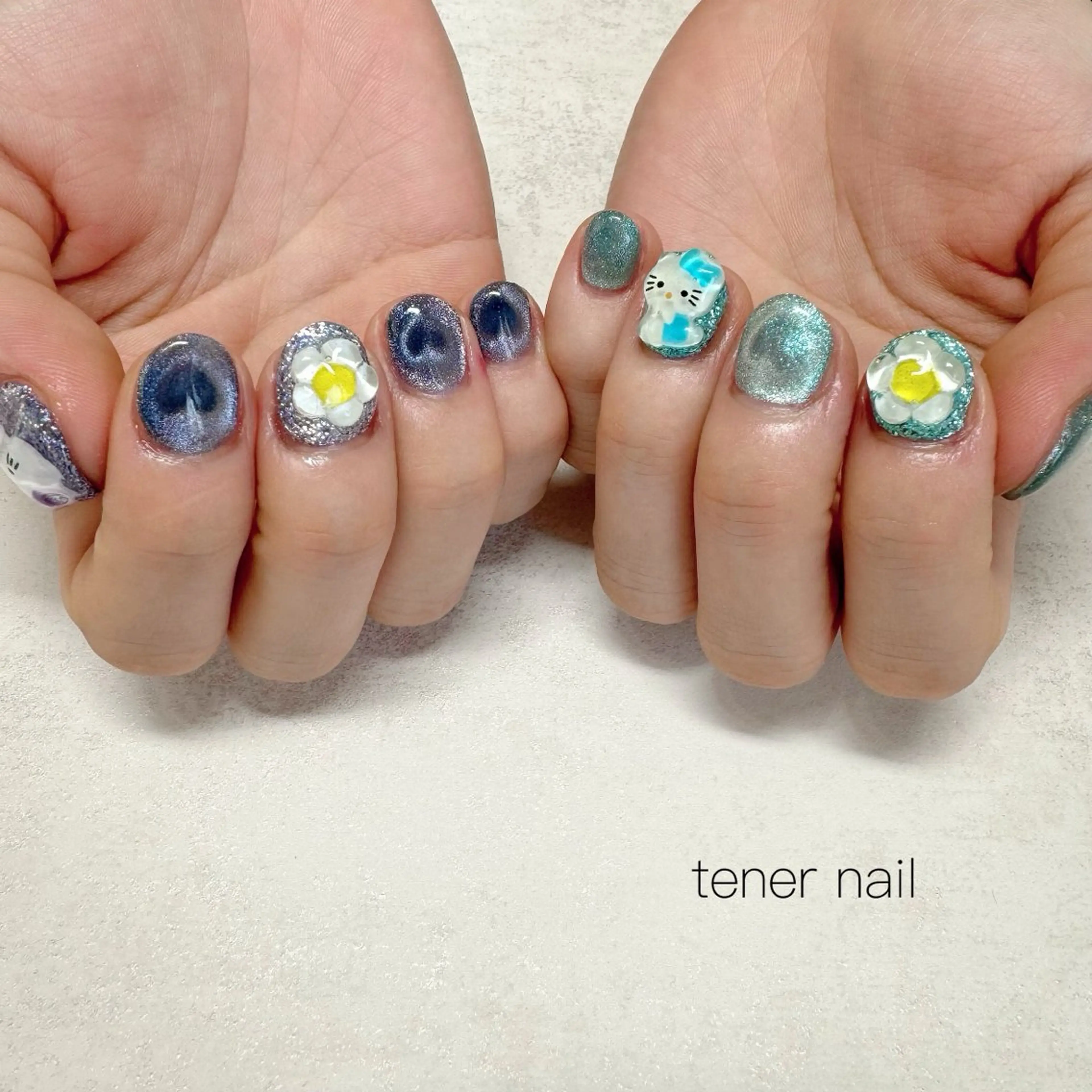 ネイル ハート マグネットネイル ハンドネイル テネルネイル tener nailのネイルデザイン