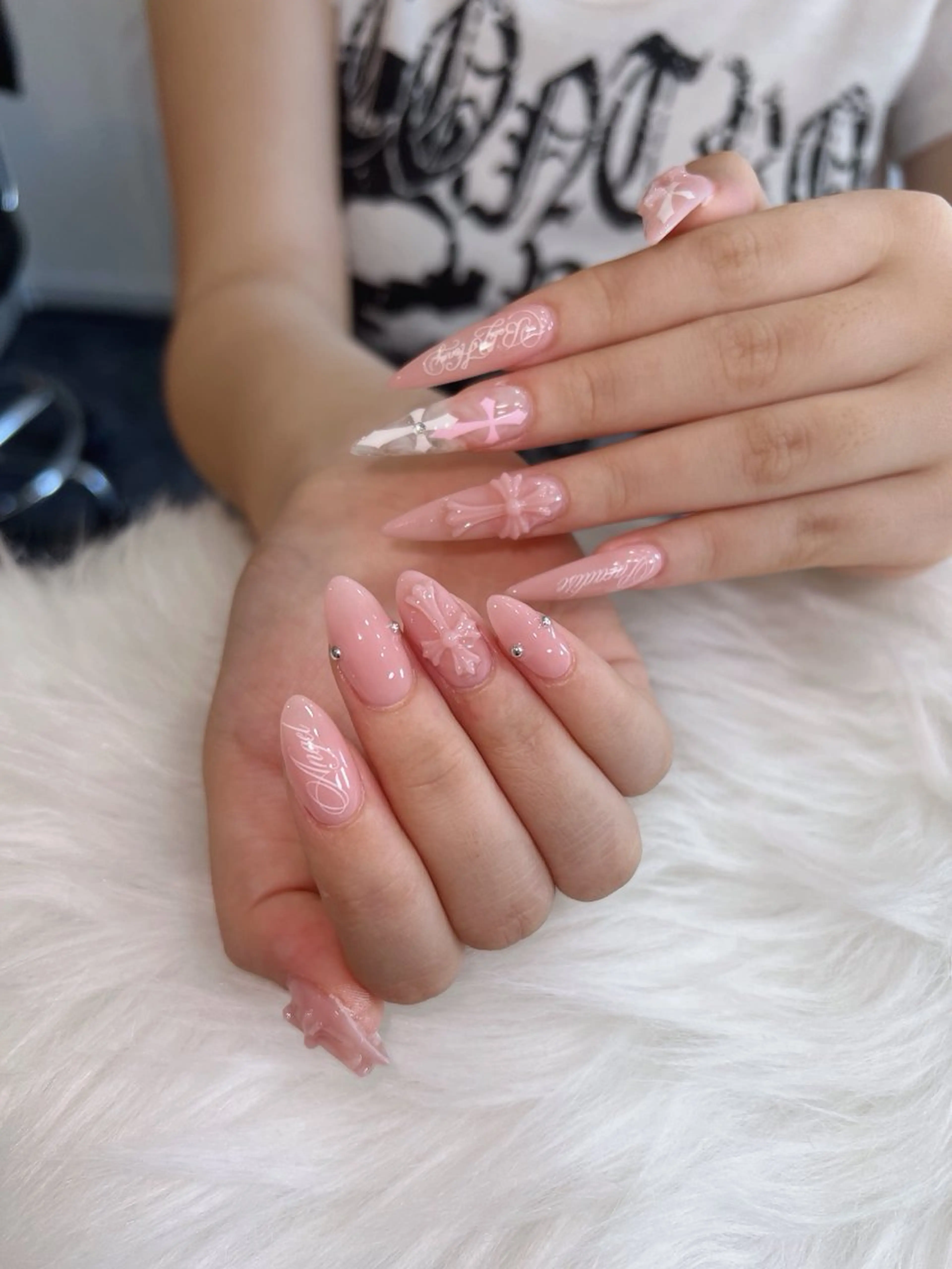 ネイル オーロラネイル ボルドー ブラウン 氷ネイル・うるうるネイル キラキラネイル ハンドネイル Sora  Nail 長さ出し専門店のネイルデザイン