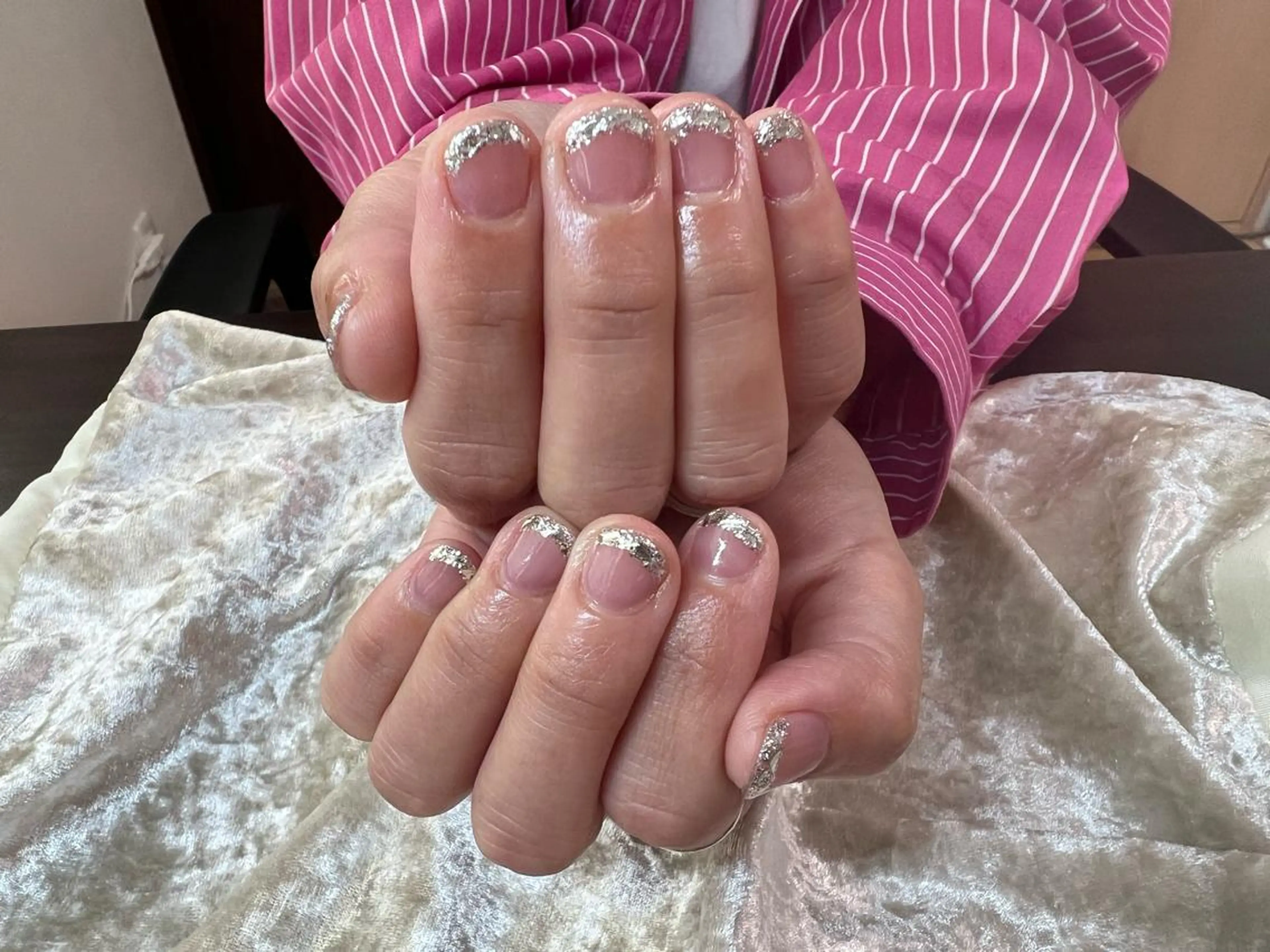 ネイル フレンチネイル ガラスフレンチ N.plus NaiLのネイルデザイン
