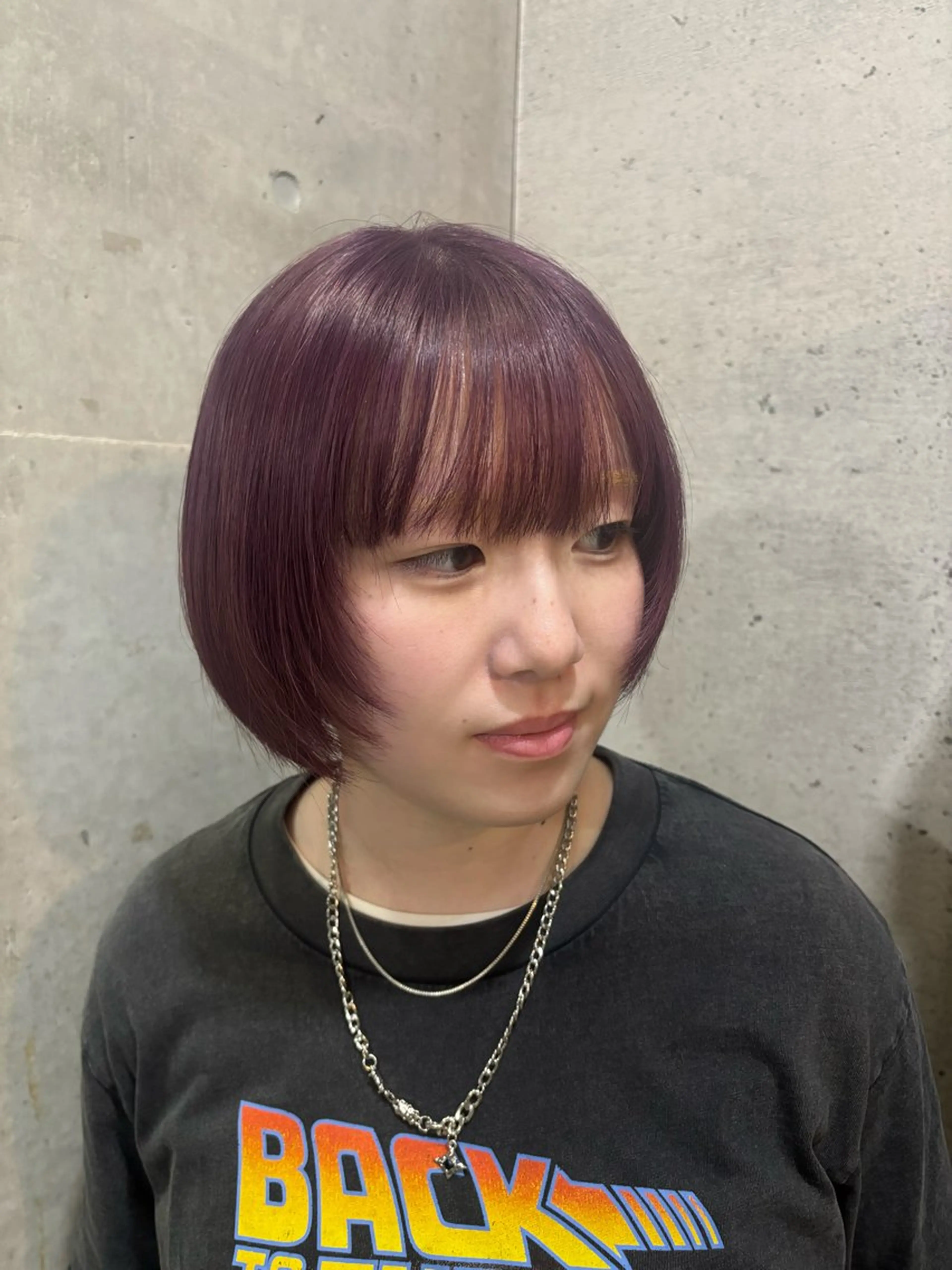 カラー ラベンダーカラー ピンクカラー ヘアカラー HAGA HINAのヘアスタイル