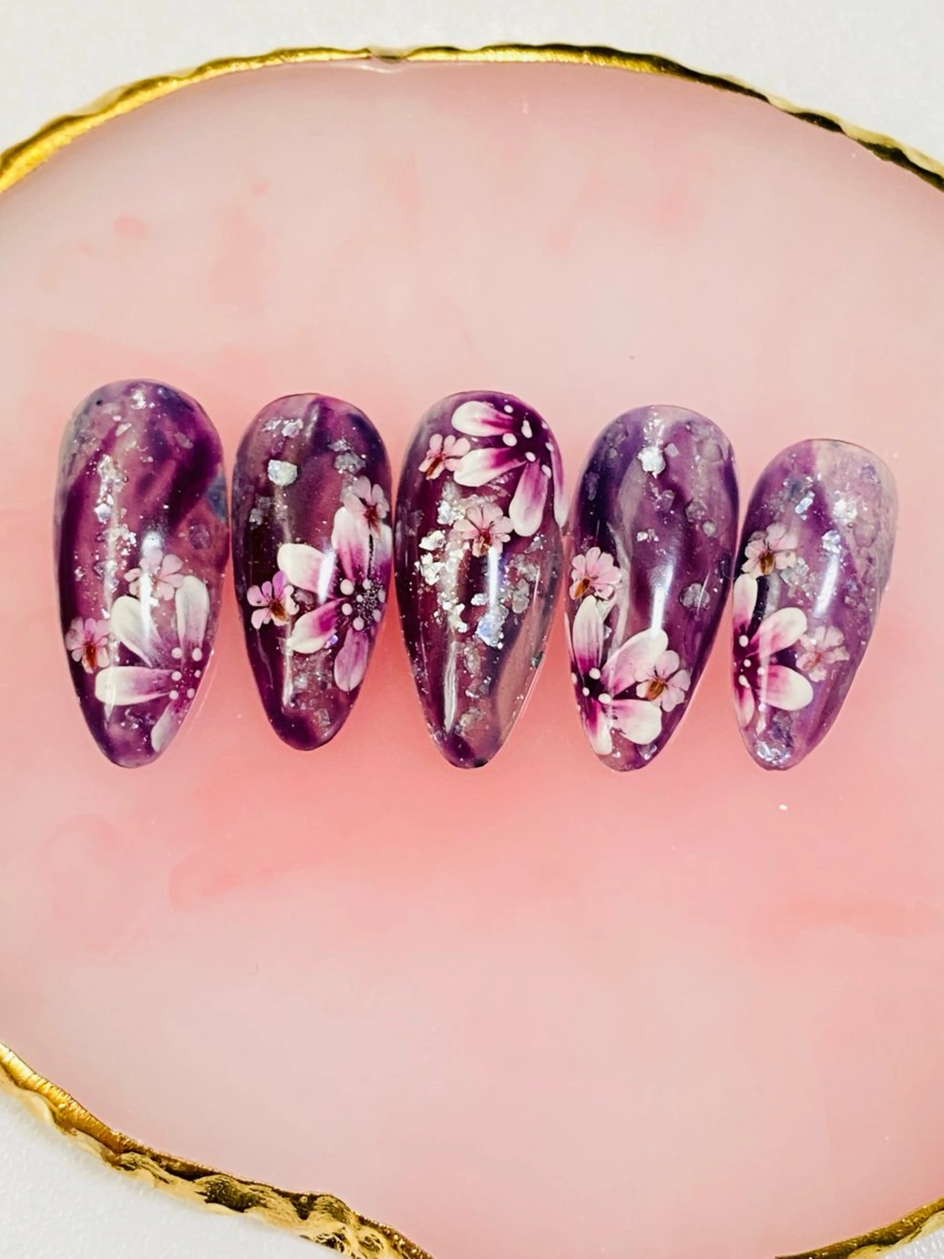 ネイル フラワーネイル 自宅ネイルサロン ♦️nuance♦️のネイルデザイン