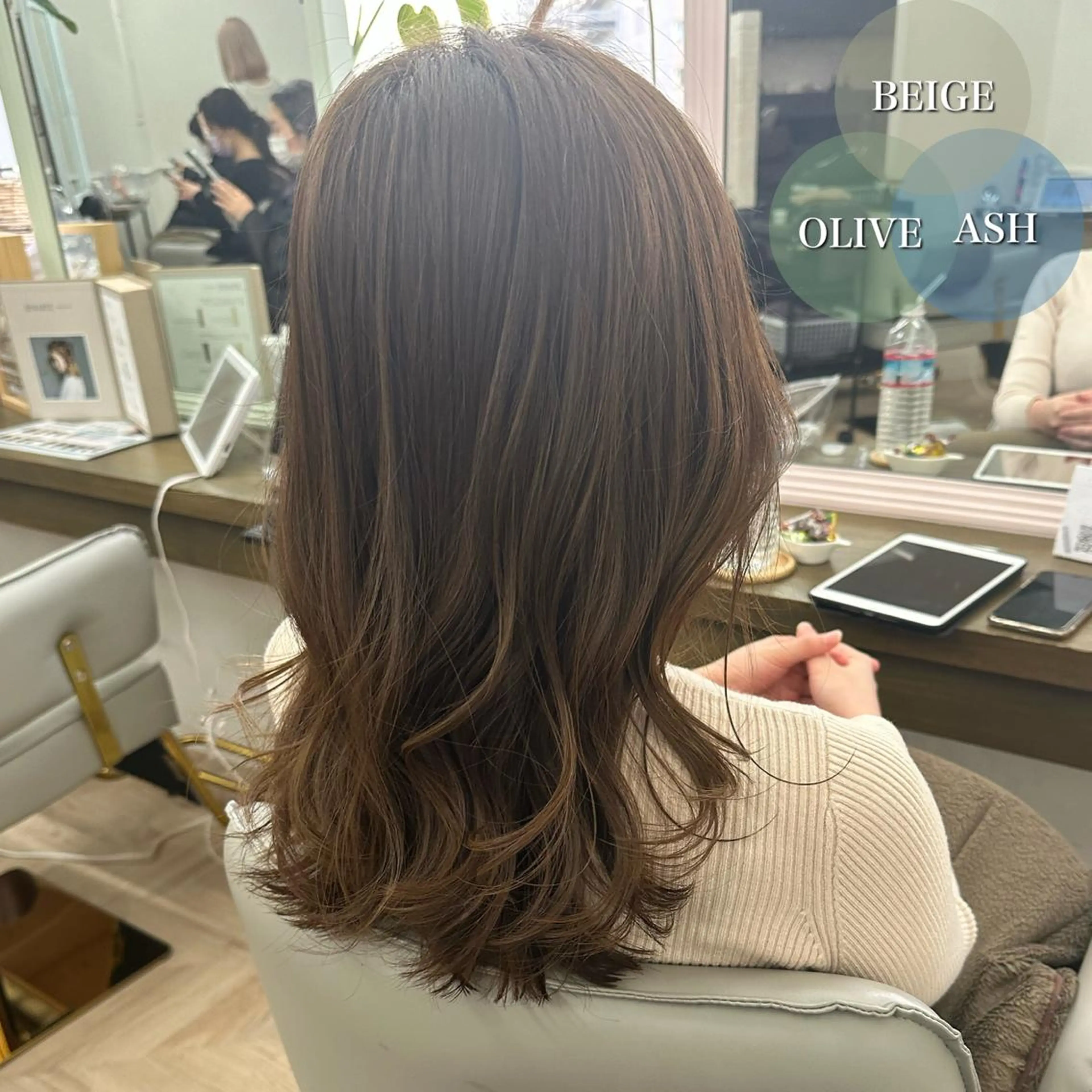 セミロング カラー ✨️美髪矯正×似合わ せ艶カラー✨藤田透のヘアスタイル