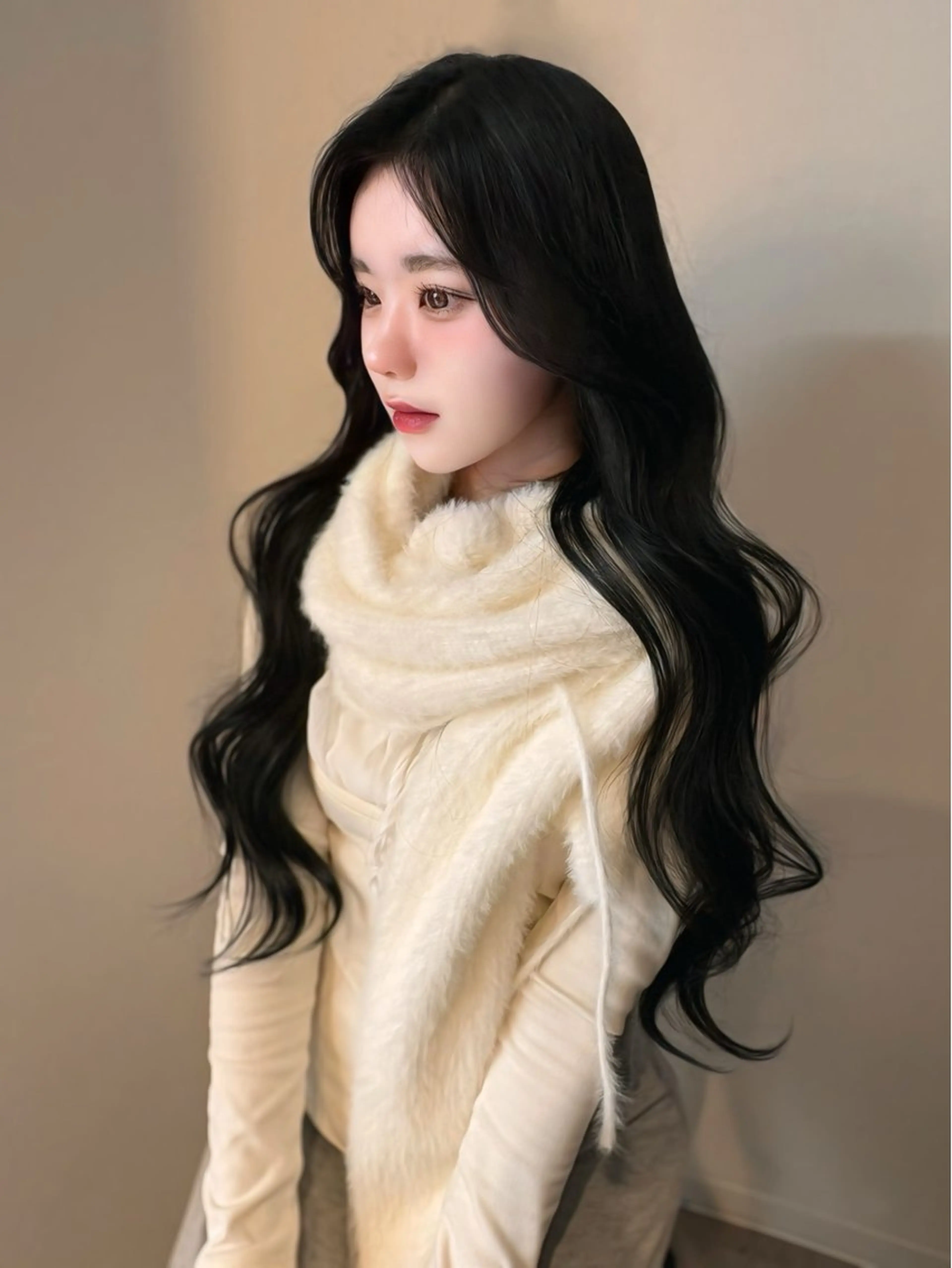 ロング カラー 透明感カラー ヨシンモリ 韓国風ヘア トリートメント みゅう／韓国：網紅： トレンドヘアのヘアスタイル