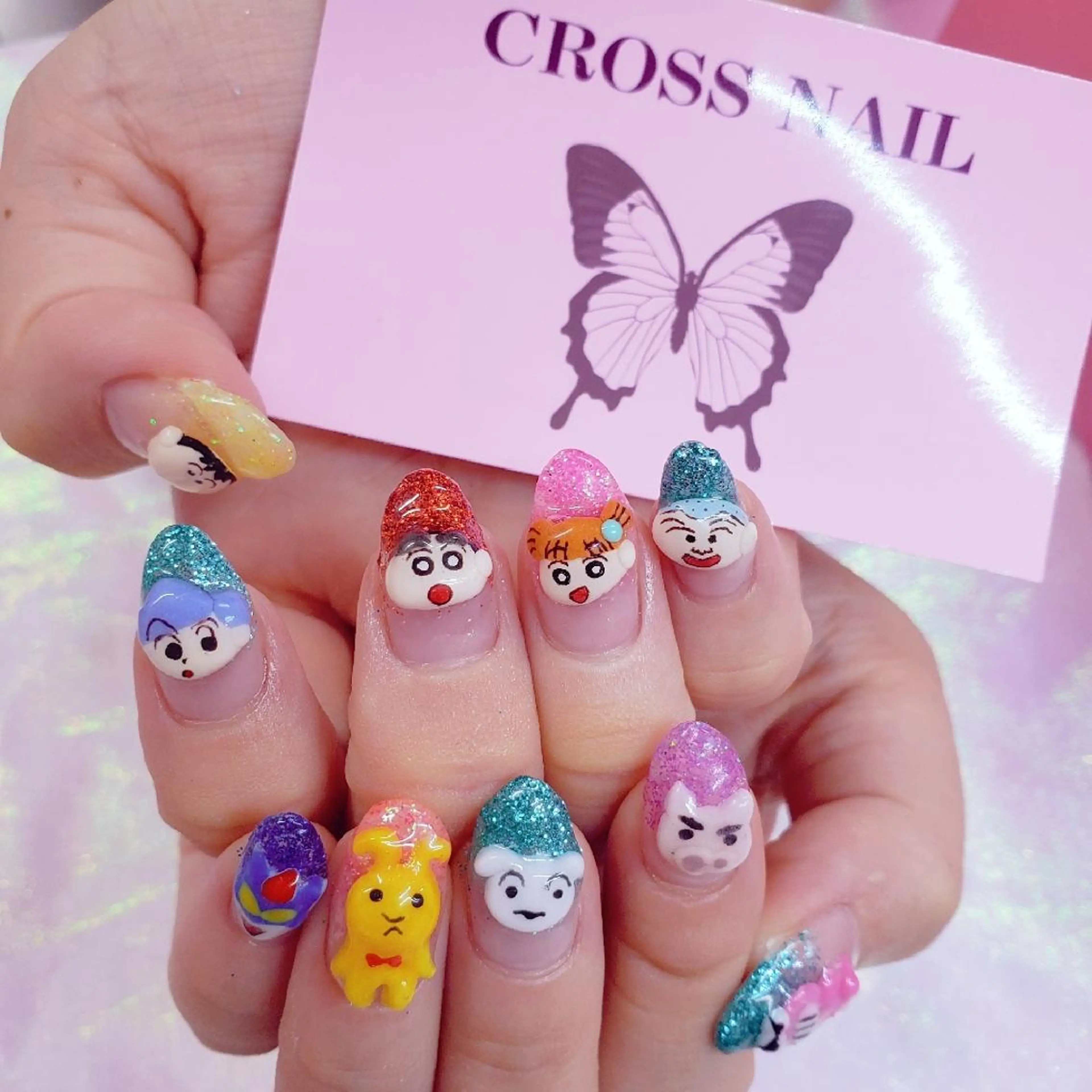 ネイル 長さ出し 氷ネイル・うるうるネイル 韓国ネイル ネイルチップ CROSS クロス のネイルデザイン