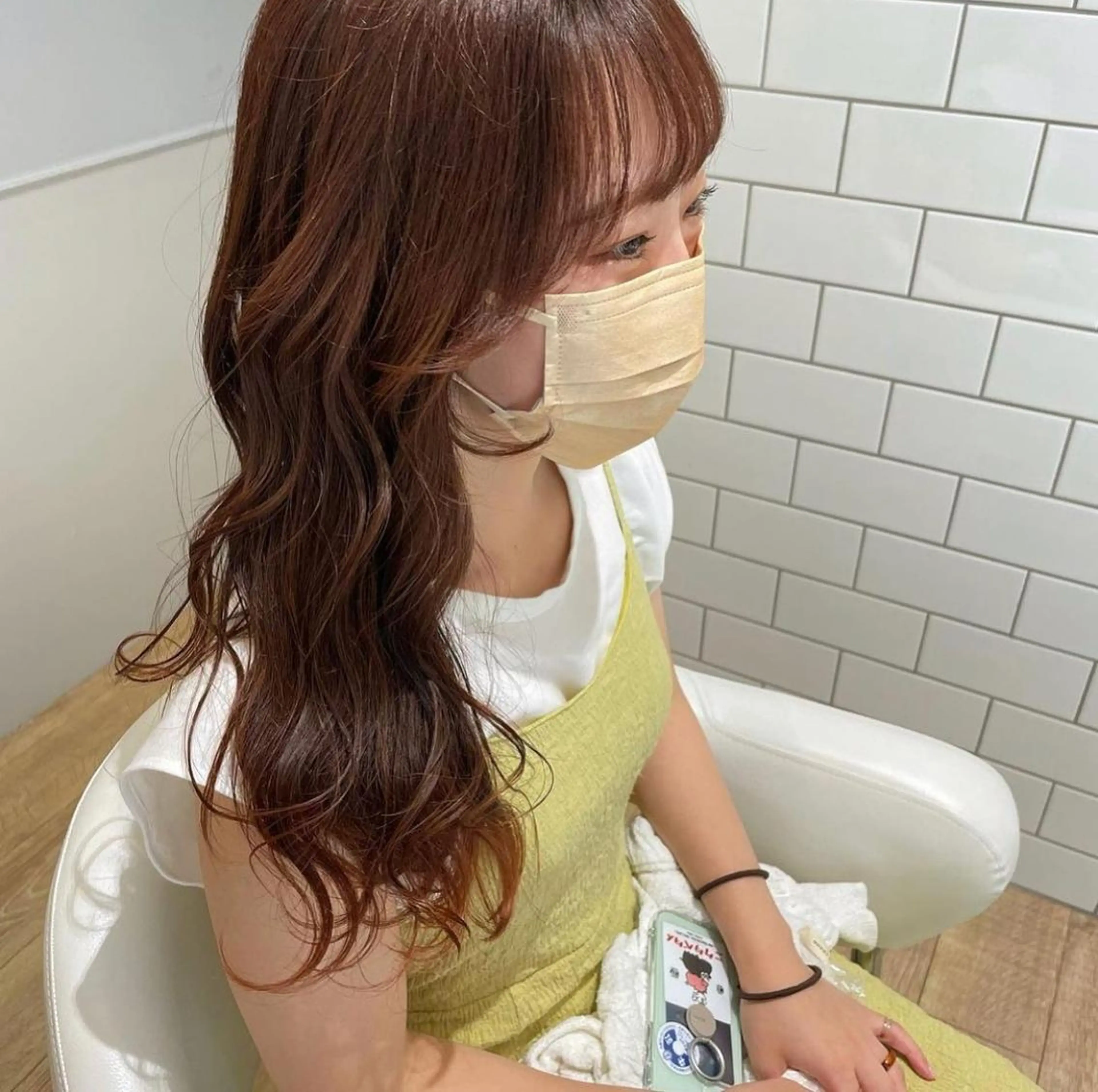 ミディアム カラー パーマ ヘアアレンジ メンズ キッズ ネイル マツエク・マツパ オレンジ ピンクカラー カラーマツエク オレンジ ピンク 🫧垢抜けヘア🫧 SHIORIのヘアスタイル