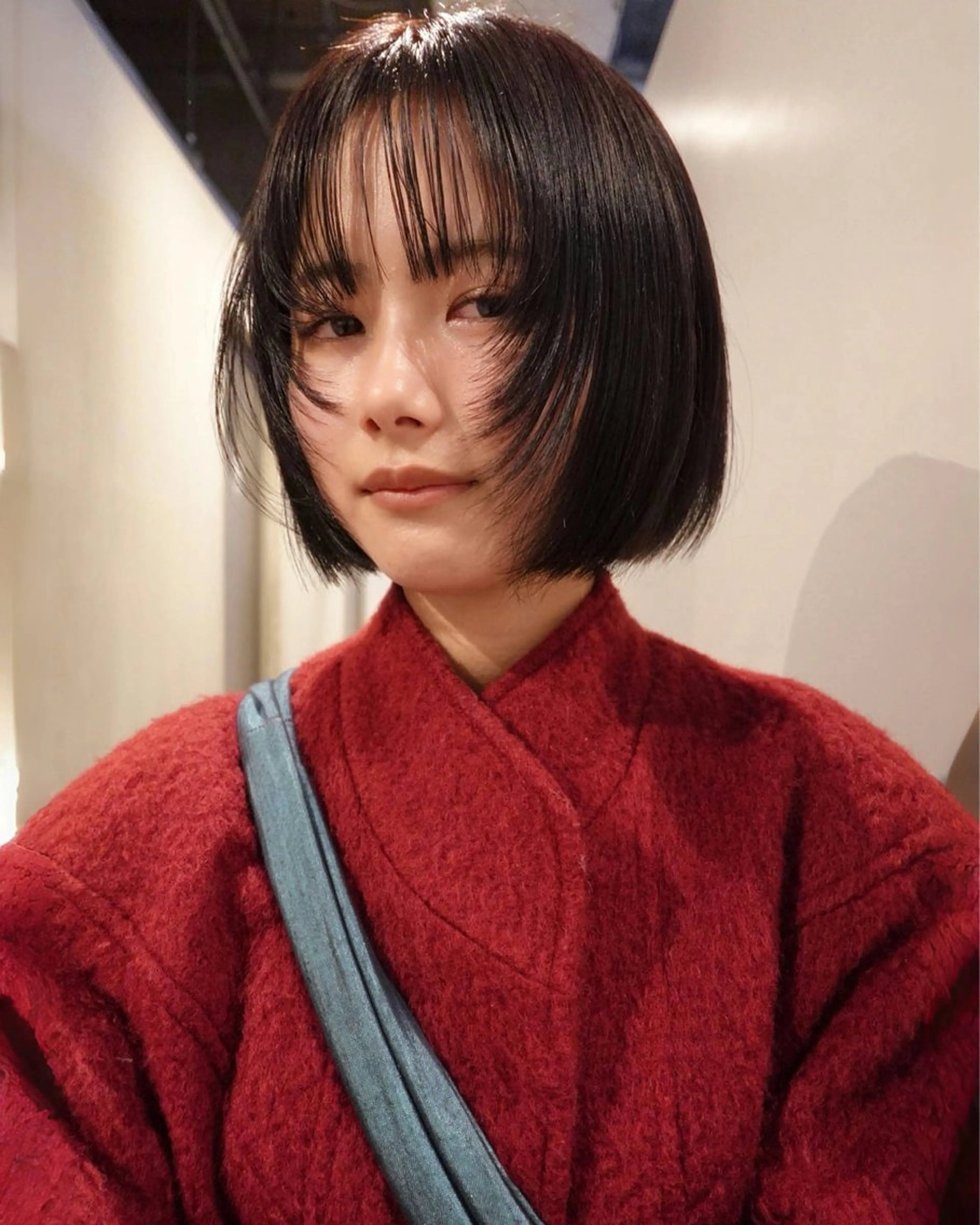 ミディアム ボブ 顔まわりレイヤー レイヤーカット カット ヘアカラー ボブパーマ無料 /yuukiのヘアスタイル